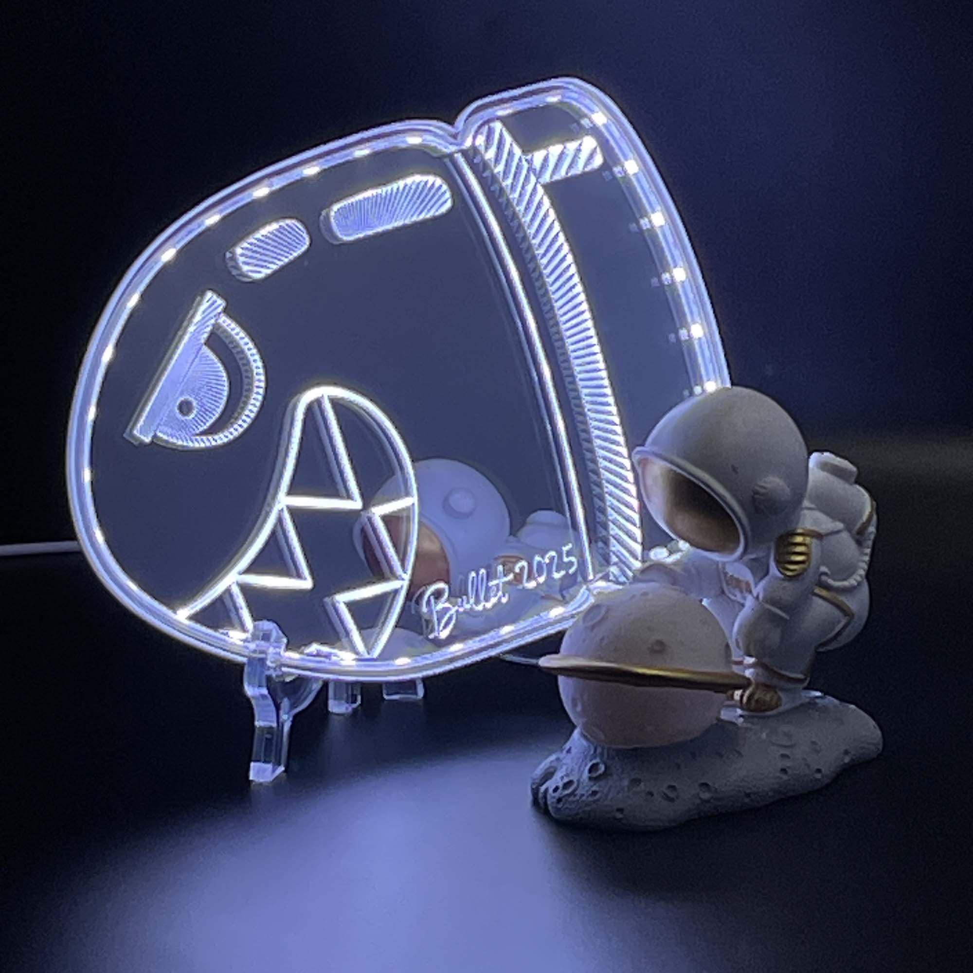 Super Mario Bullet Neon LED Sign with Dynamic RGB Colors Mirror Backing