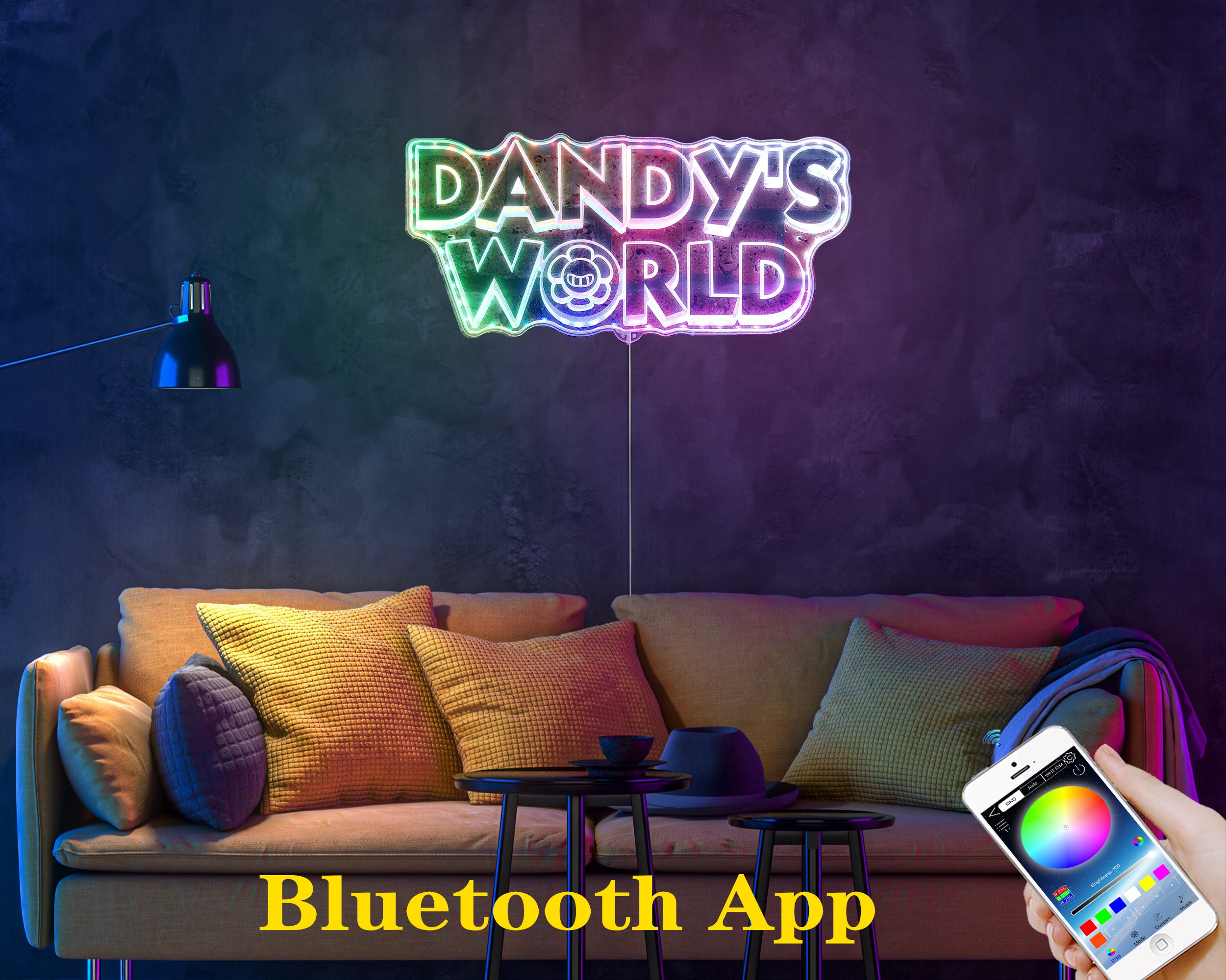 Dandy's World Dynamic RGB Edge Lit LED Sign | PROLEDSIGN