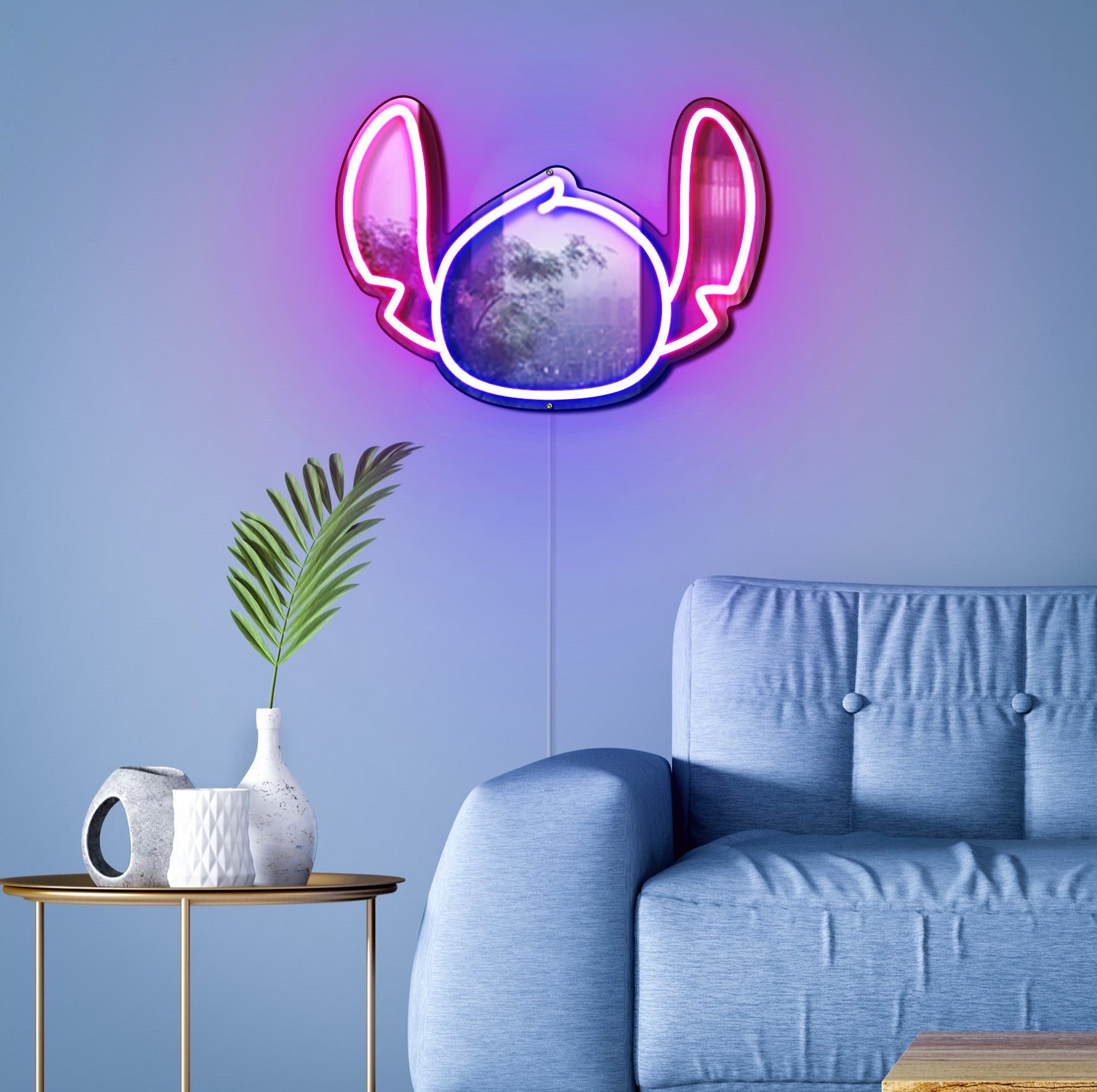 Stitch Light Up Makeup Mirror Sign