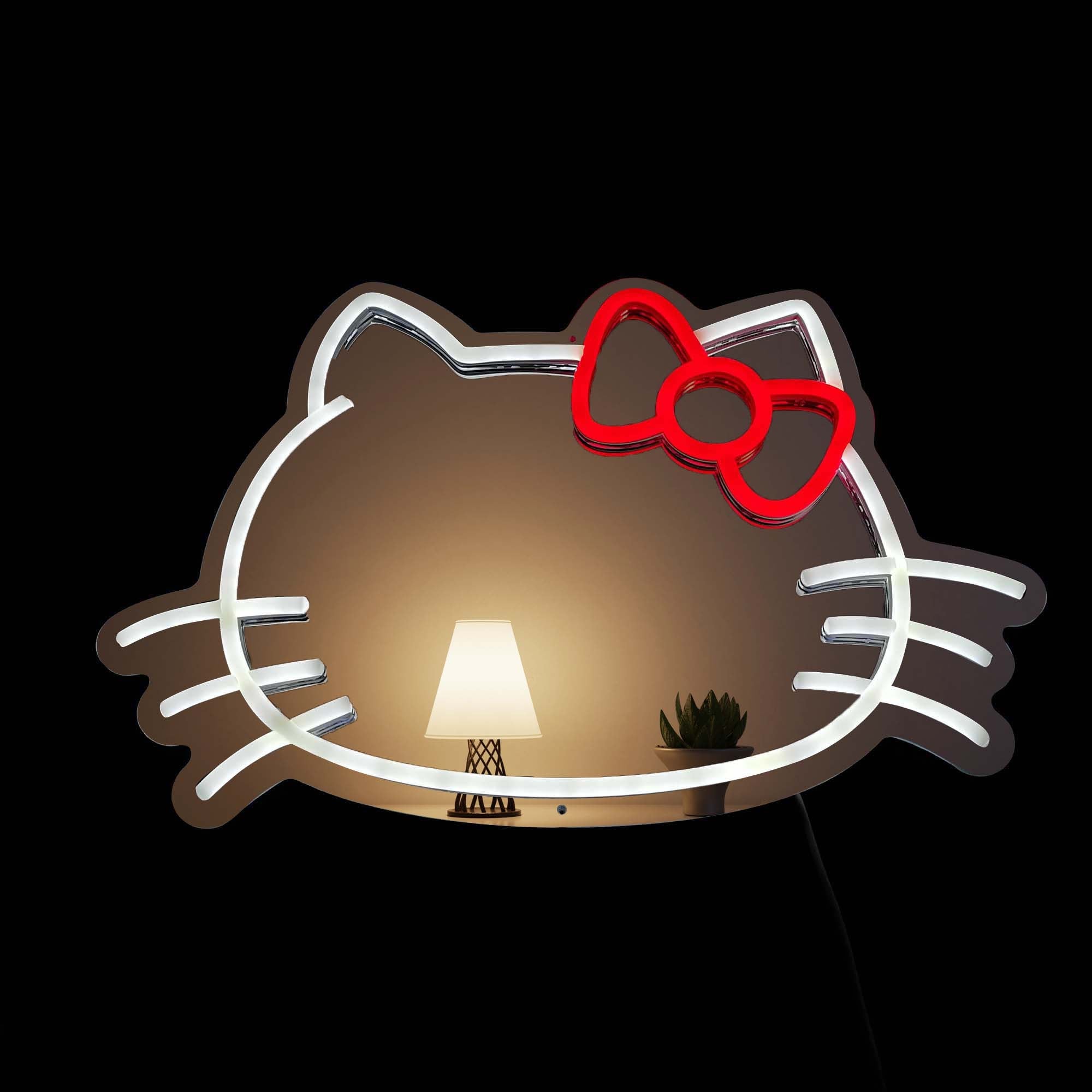 Hello Kitty Light Up Makeup Mirror Sign, Hello Kitty LED Mirror
