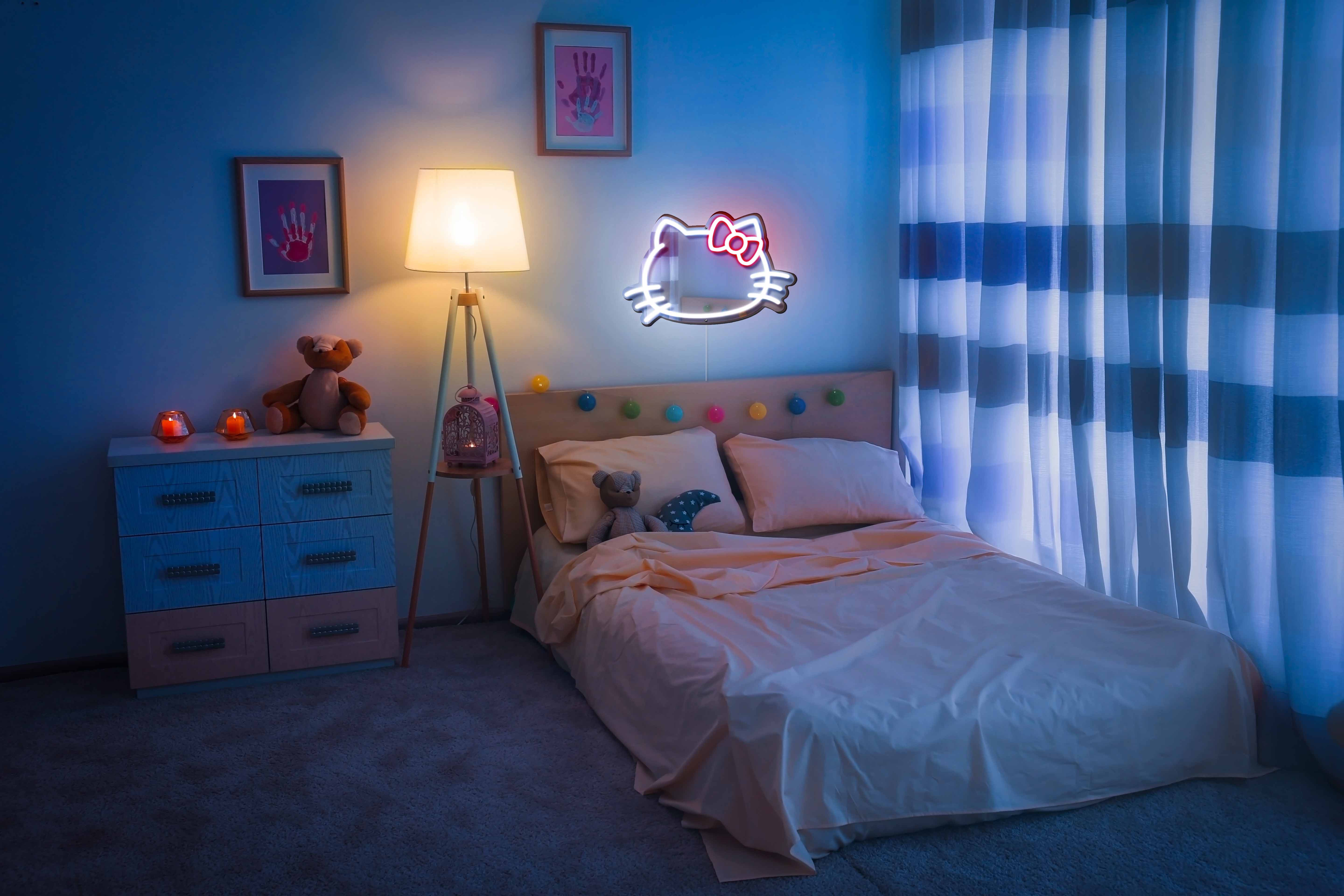 Hello Kitty Light Up Makeup Mirror Sign, Hello Kitty LED Mirror