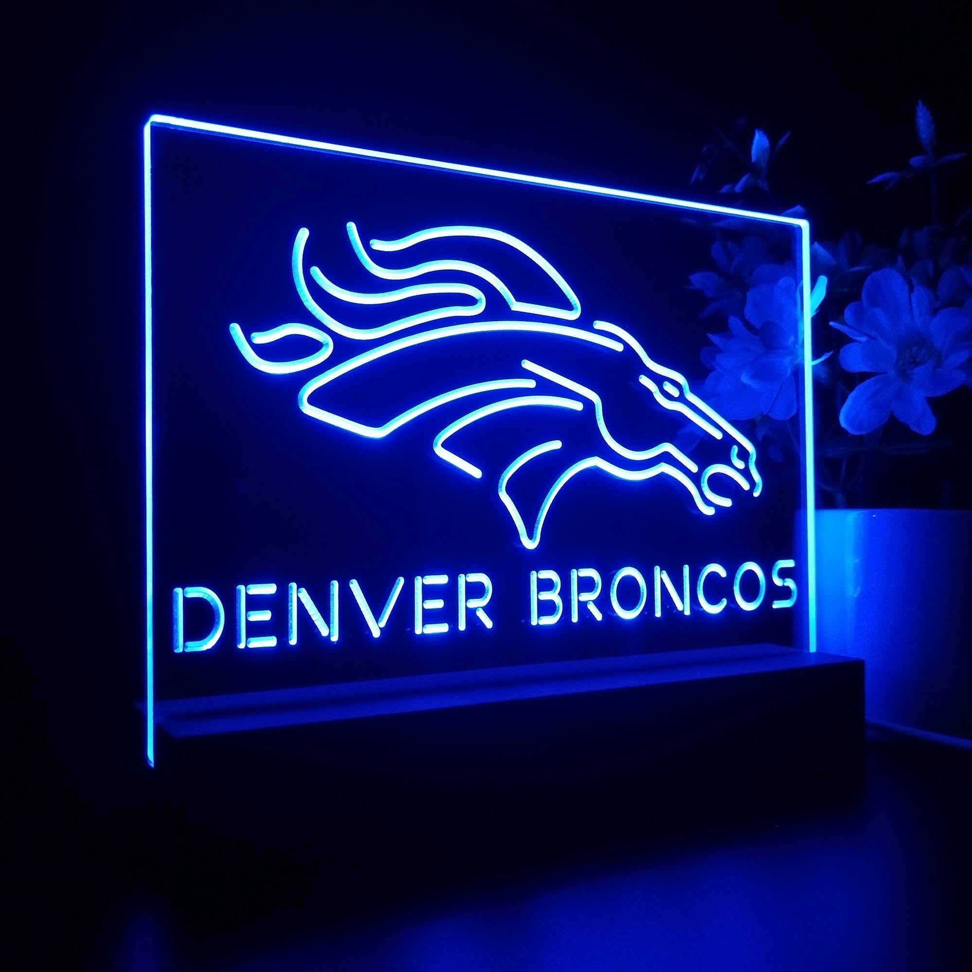 Denver Broncos Led Light Sign Pub Bar Lamp