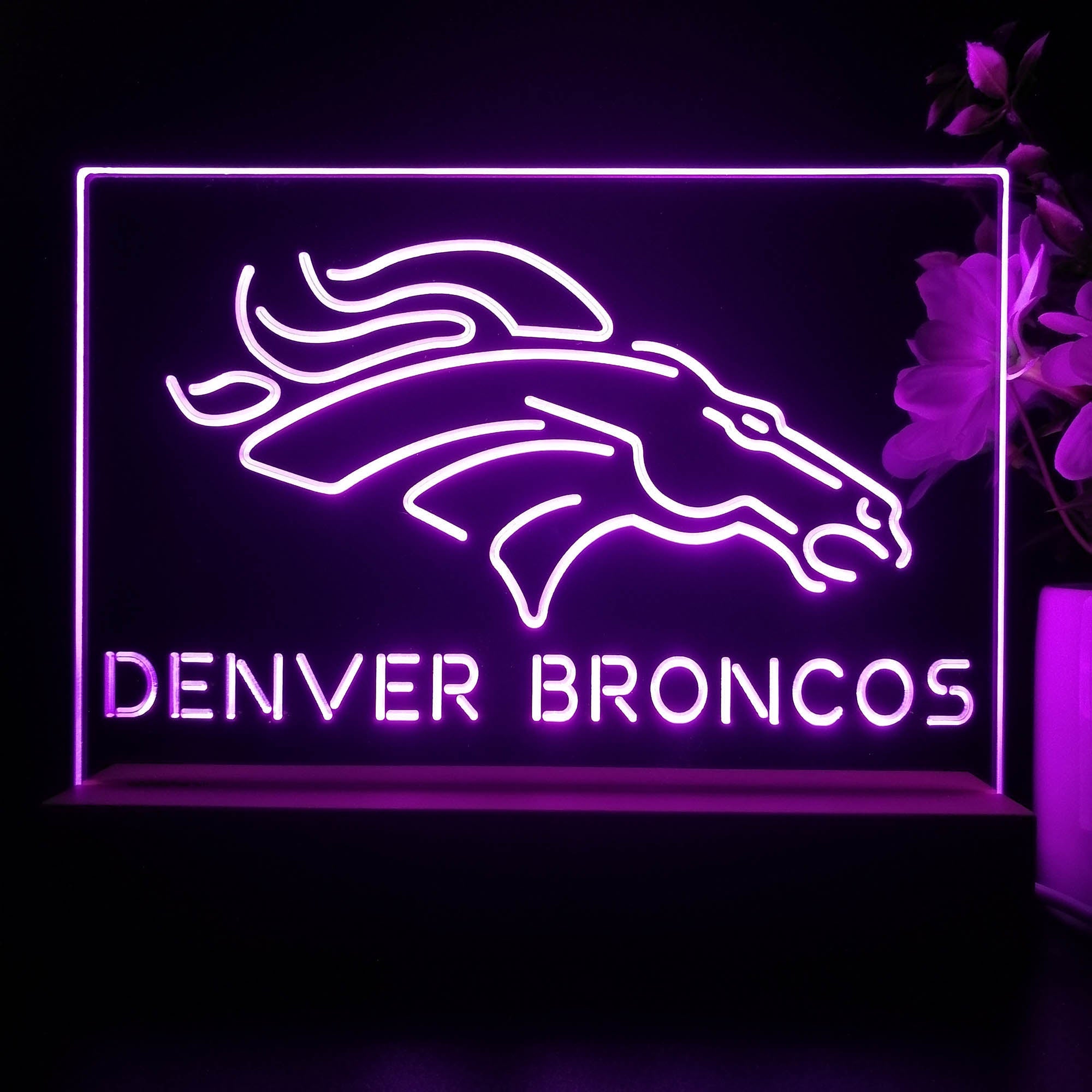 Denver Broncos Led Light Sign Pub Bar Lamp