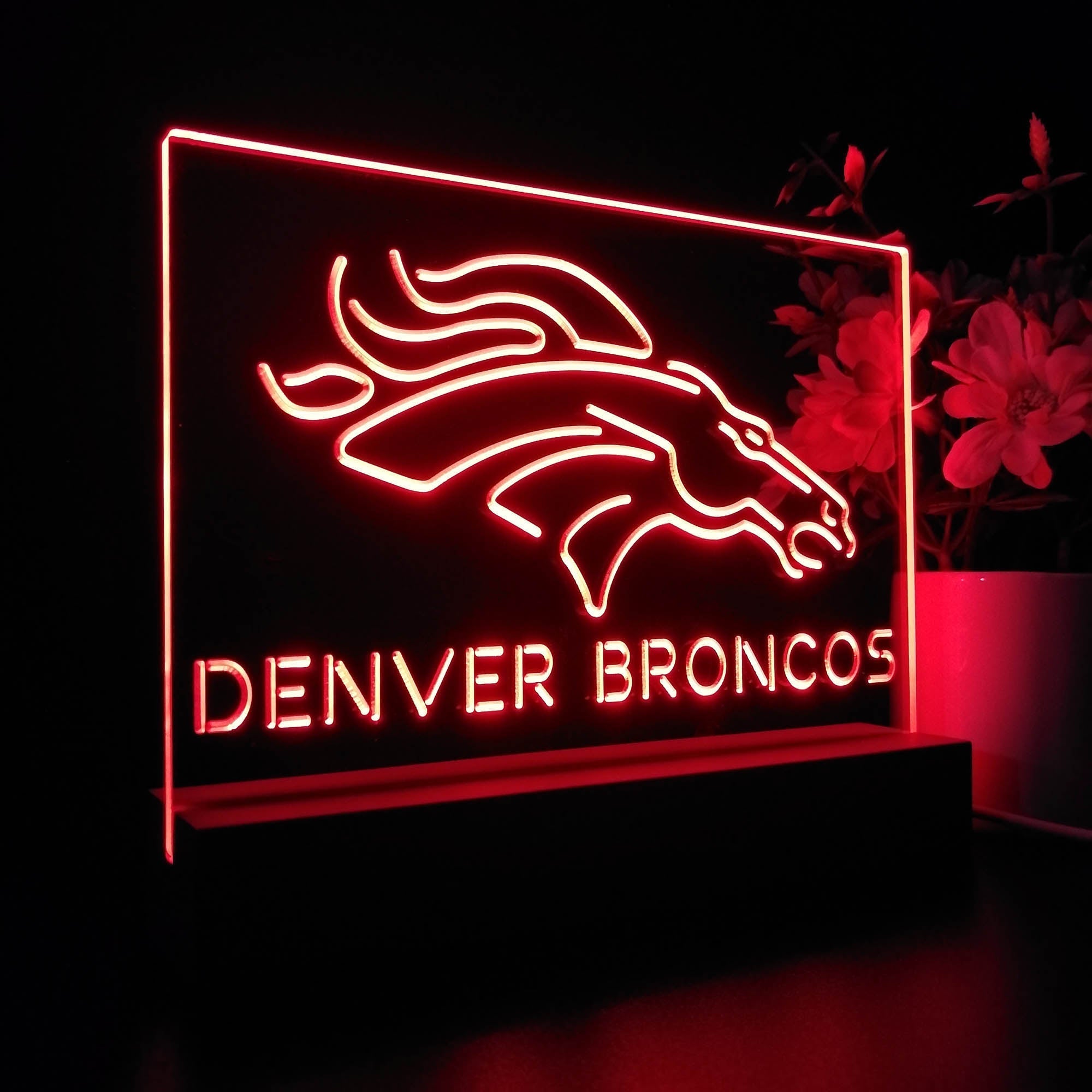 Denver Broncos Led Light Sign Pub Bar Lamp