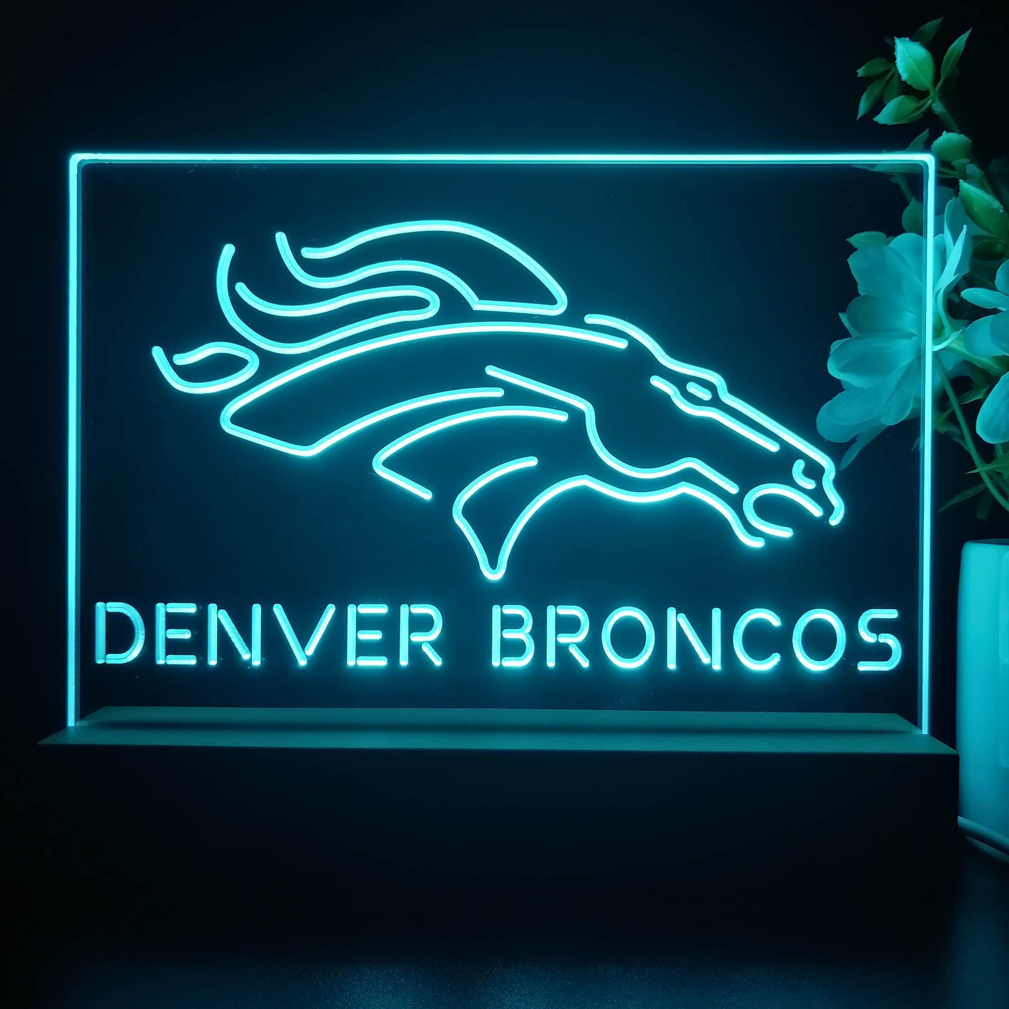 Denver Broncos Led Light Sign Pub Bar Lamp