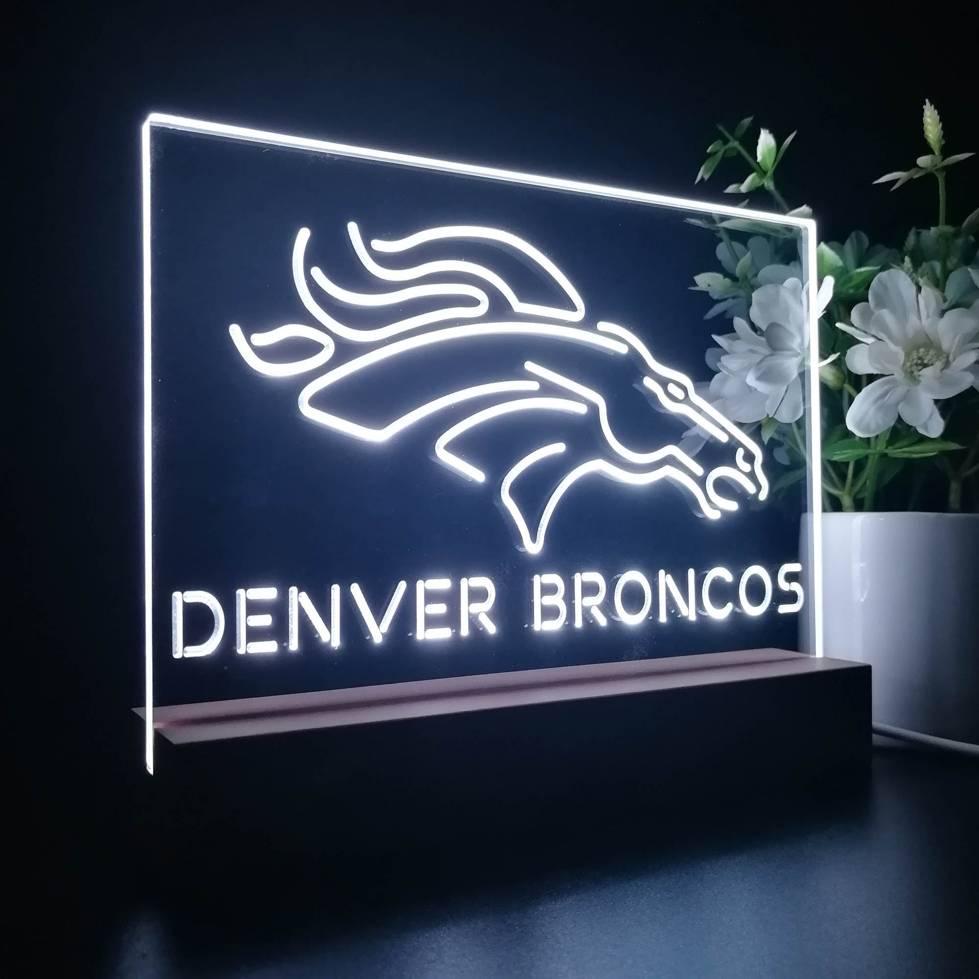 Denver Broncos Led Light Sign Pub Bar Lamp