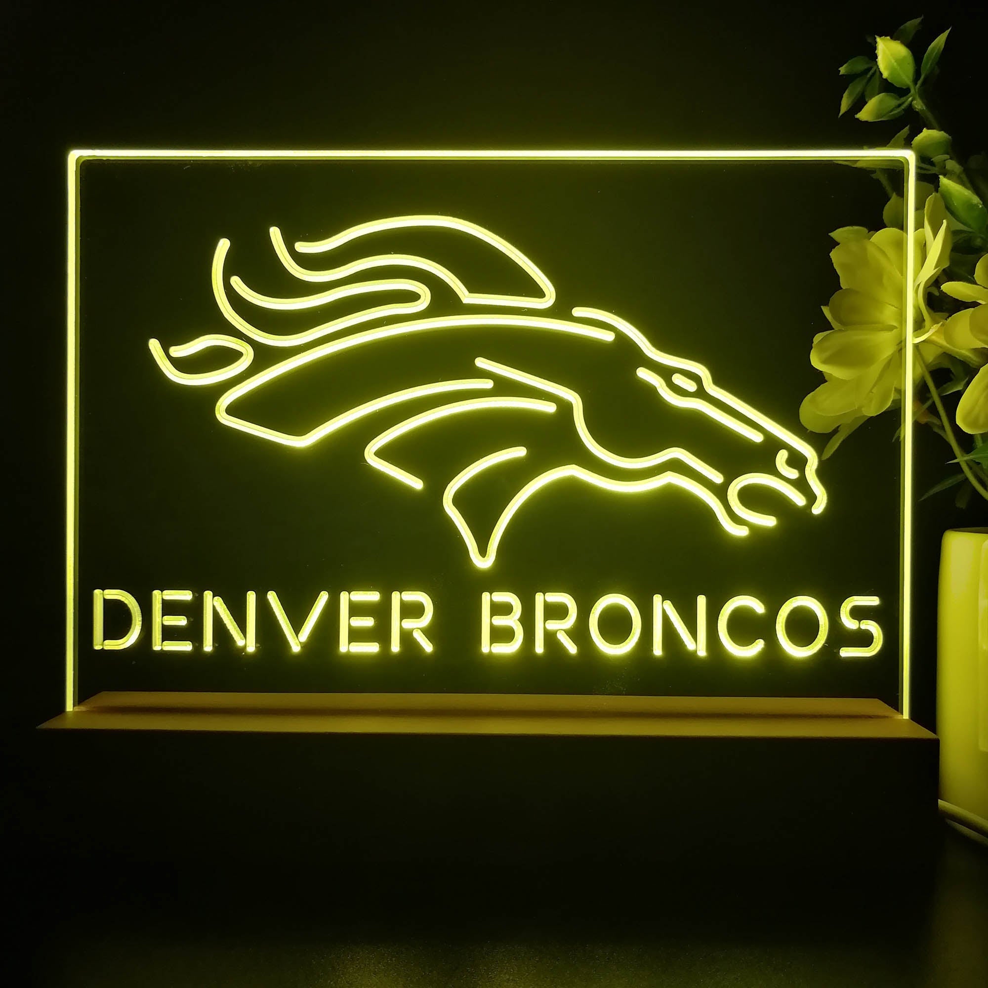 Denver Broncos Led Light Sign Pub Bar Lamp