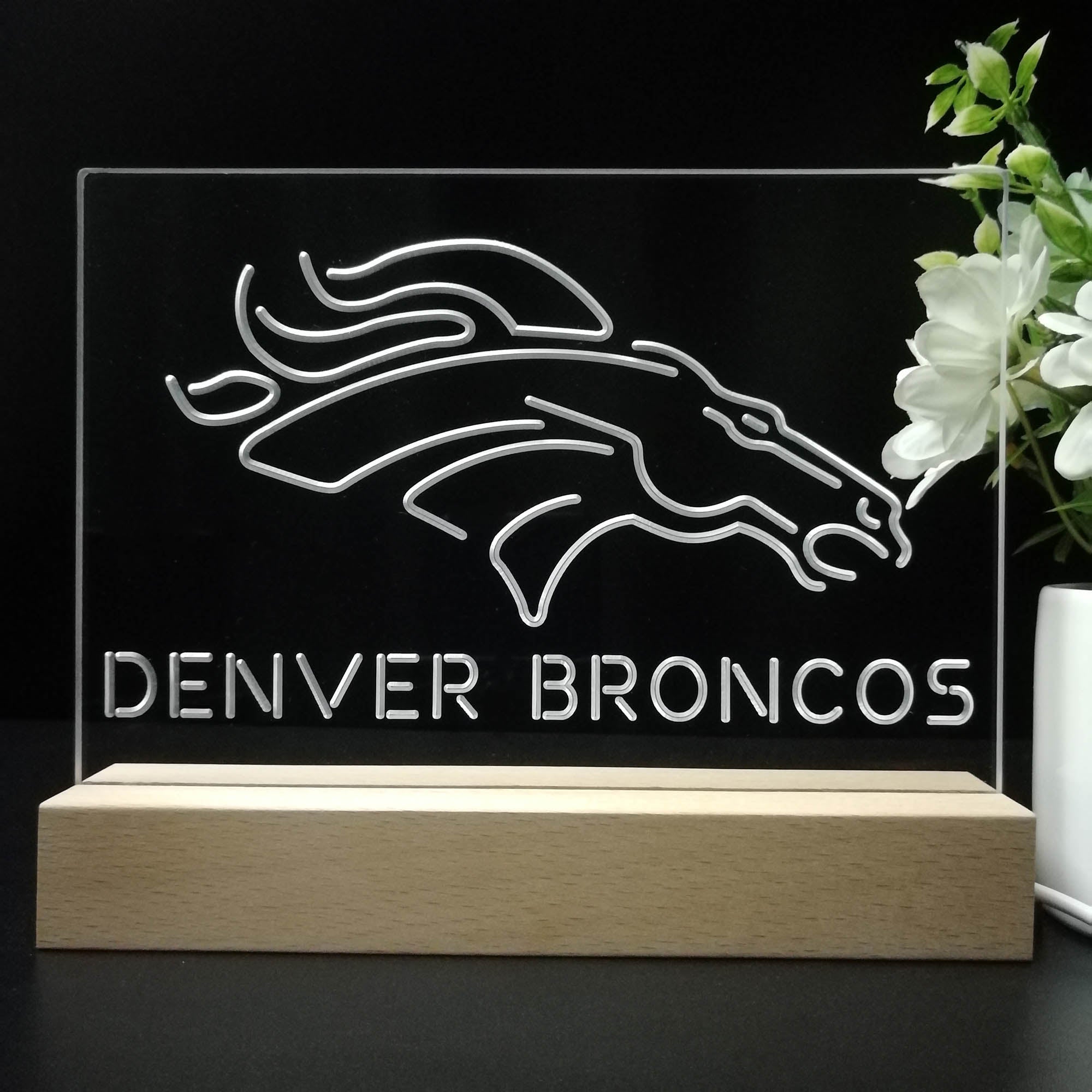 Denver Broncos Led Light Sign Pub Bar Lamp