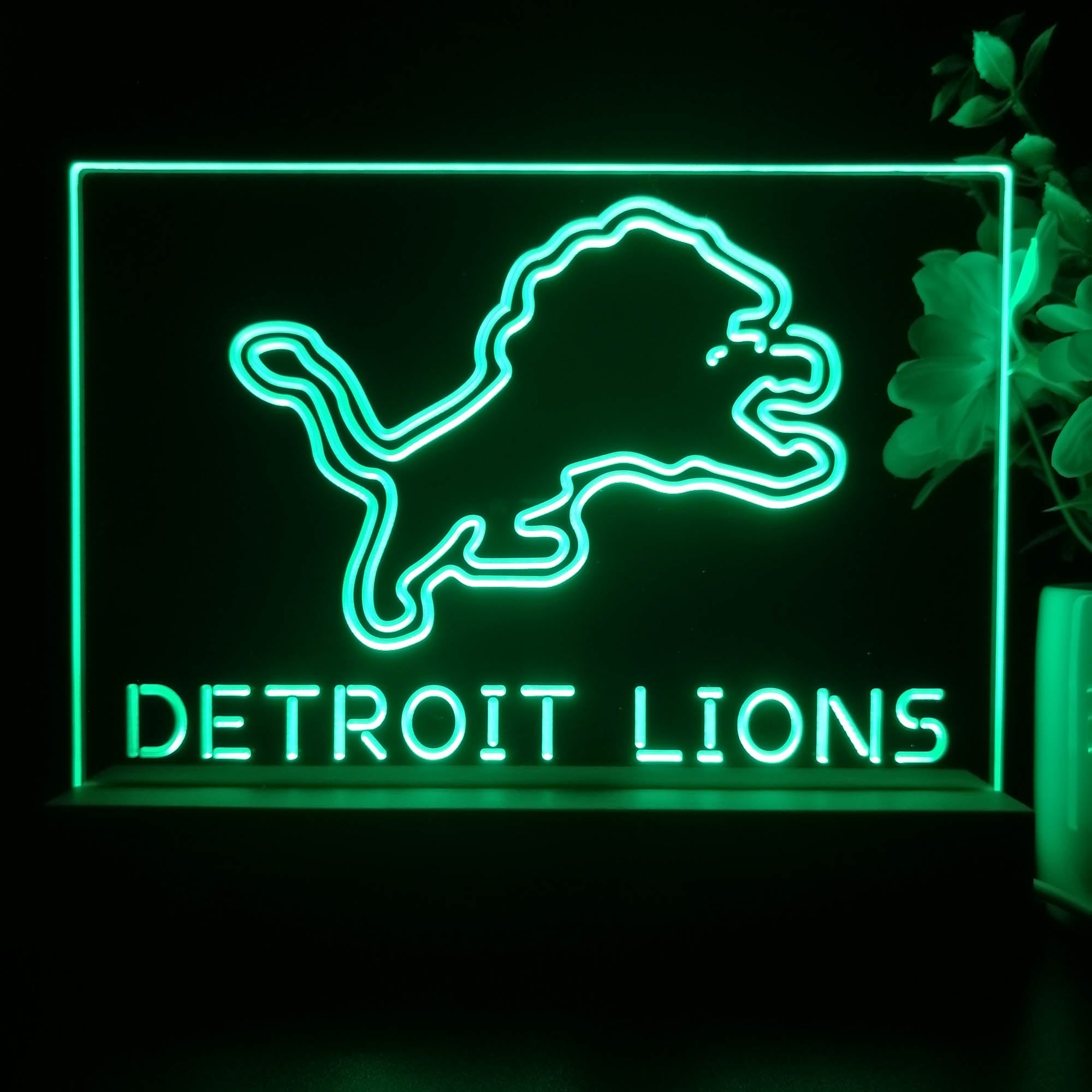 Detroit Lions  Neon Sign Pub Bar Lamp