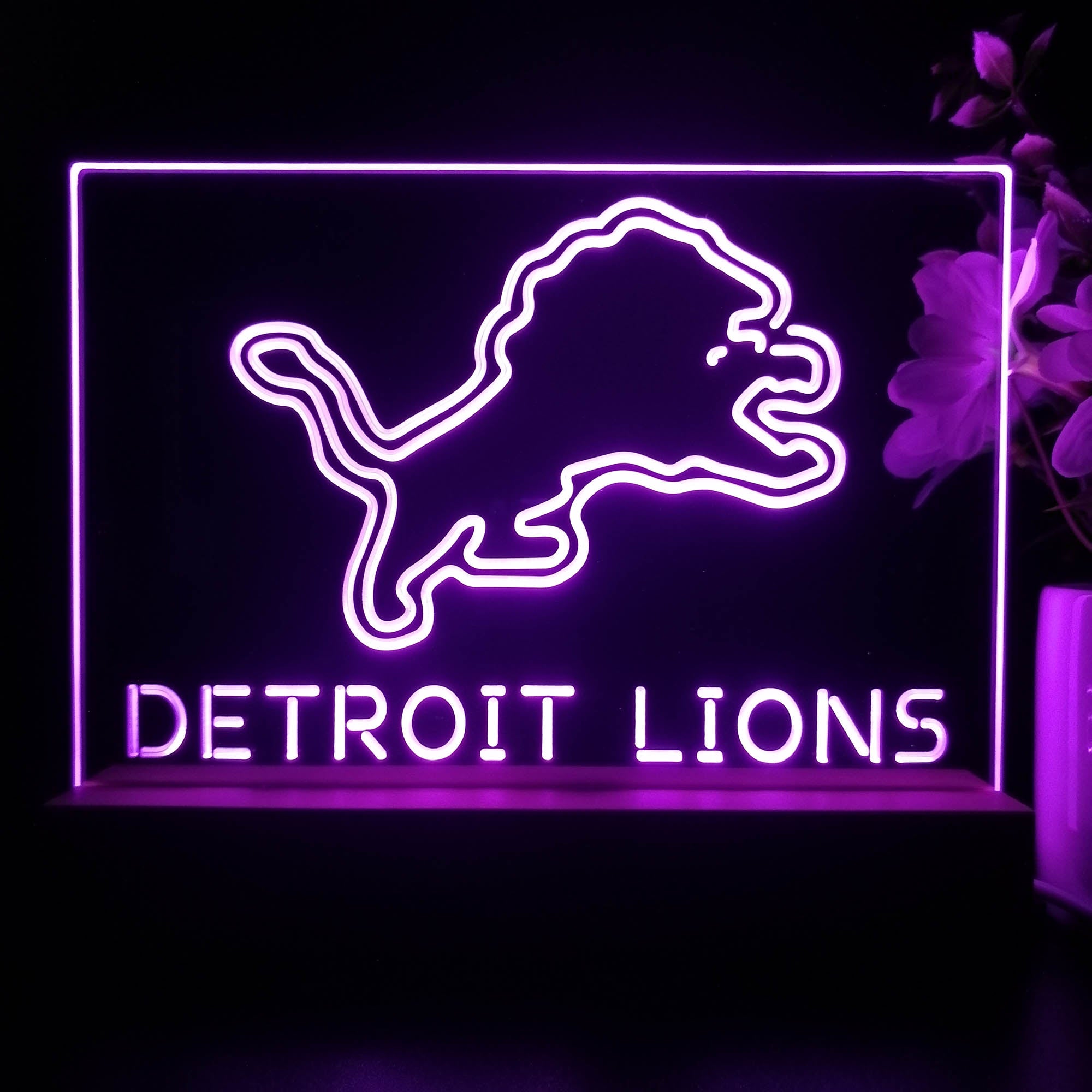 Detroit Lions  Neon Sign Pub Bar Lamp