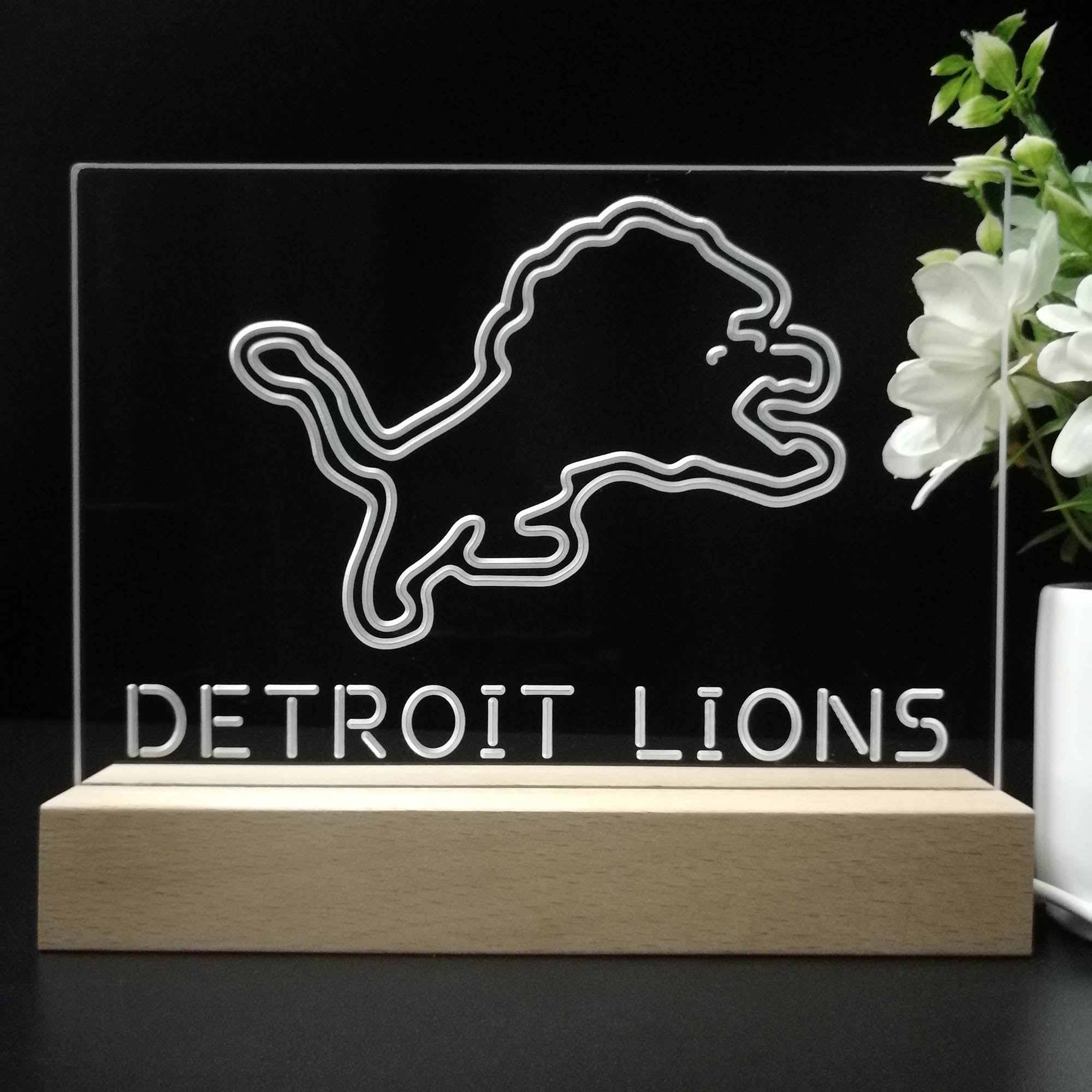 Detroit Lions  Neon Sign Pub Bar Lamp