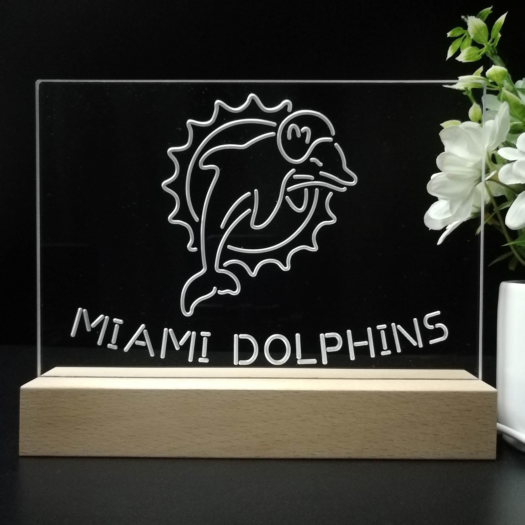 Miami Dolphins Led Light Sign Pub Bar Lamp