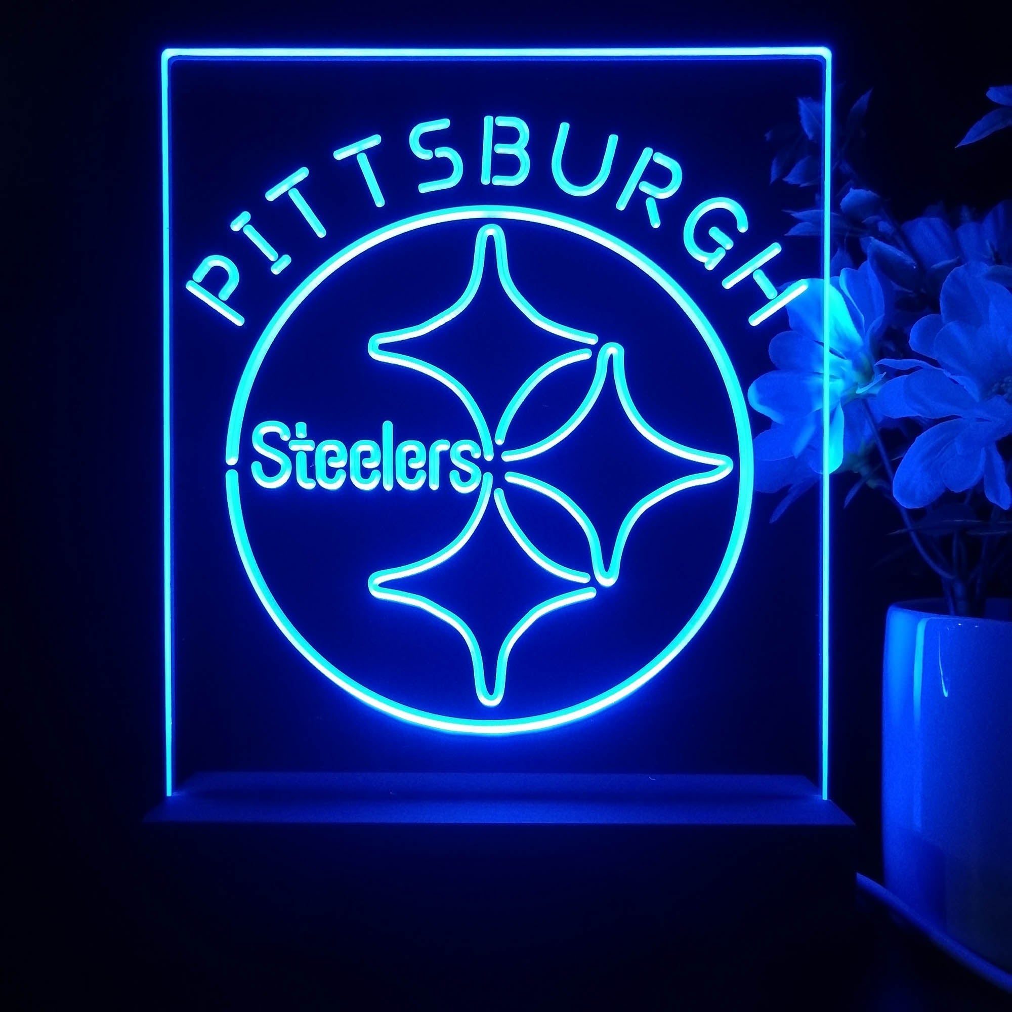 Pittsburgh Steelers Neon Sign Table Top Lamp