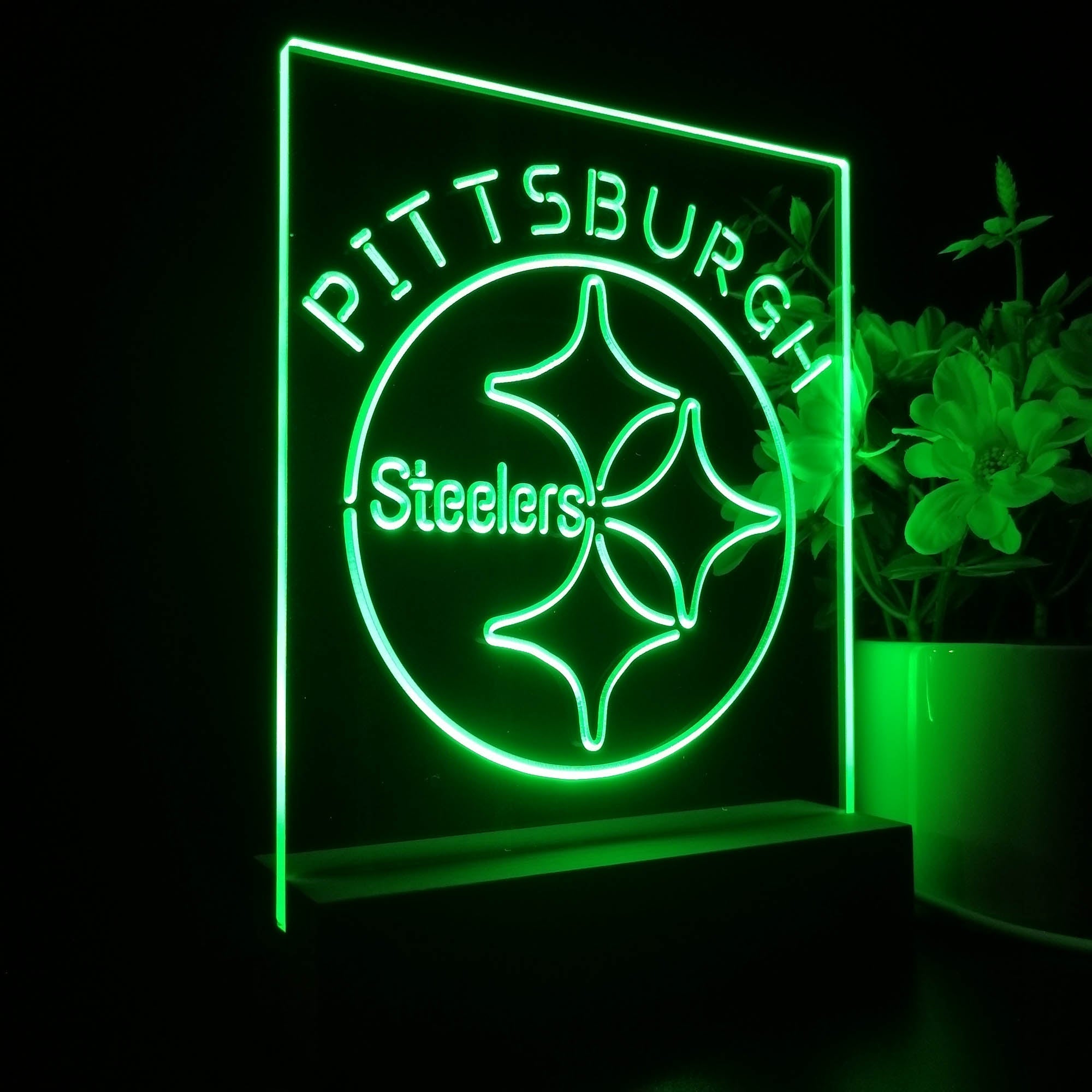 Pittsburgh Steelers Neon Sign Table Top Lamp