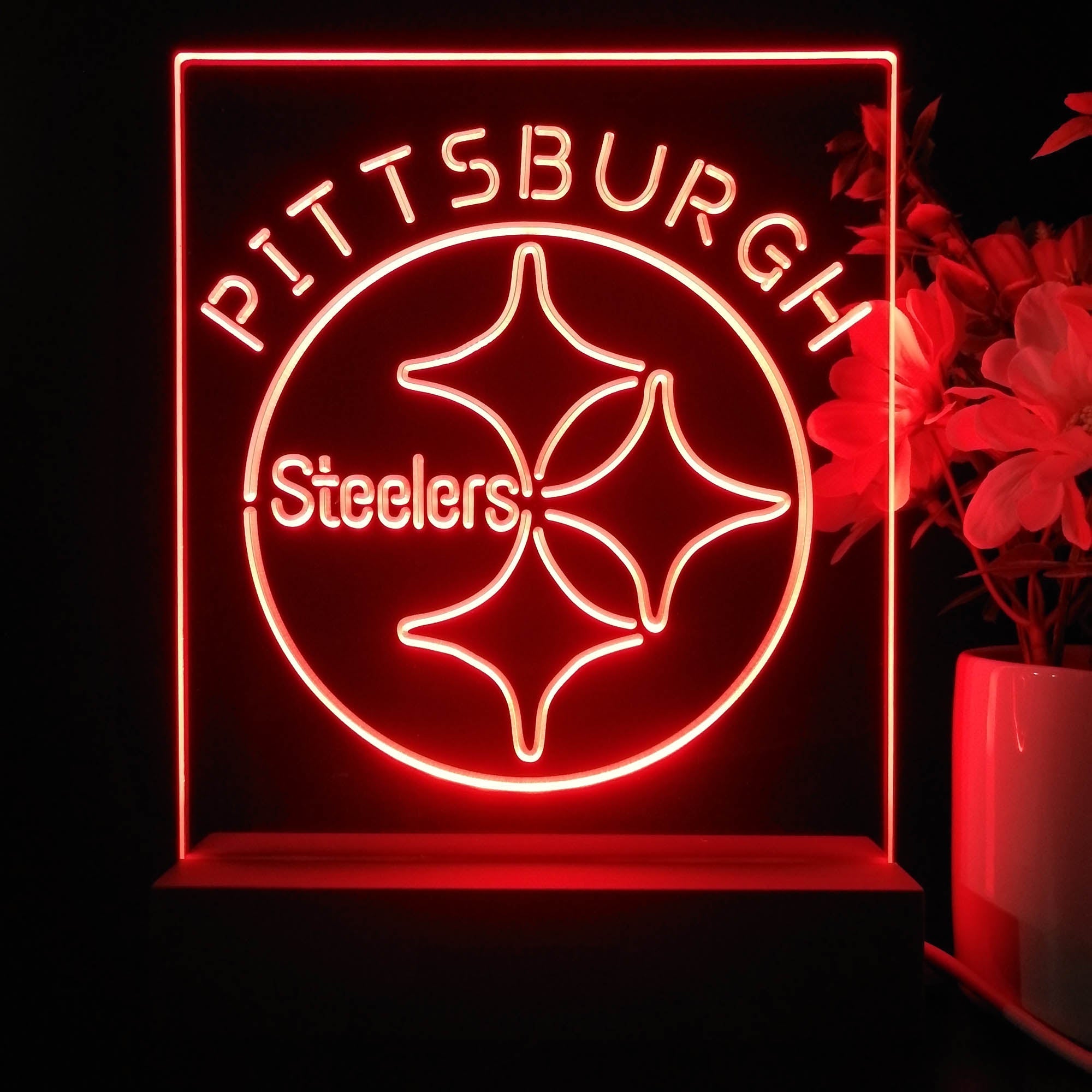 Pittsburgh Steelers Neon Sign Table Top Lamp