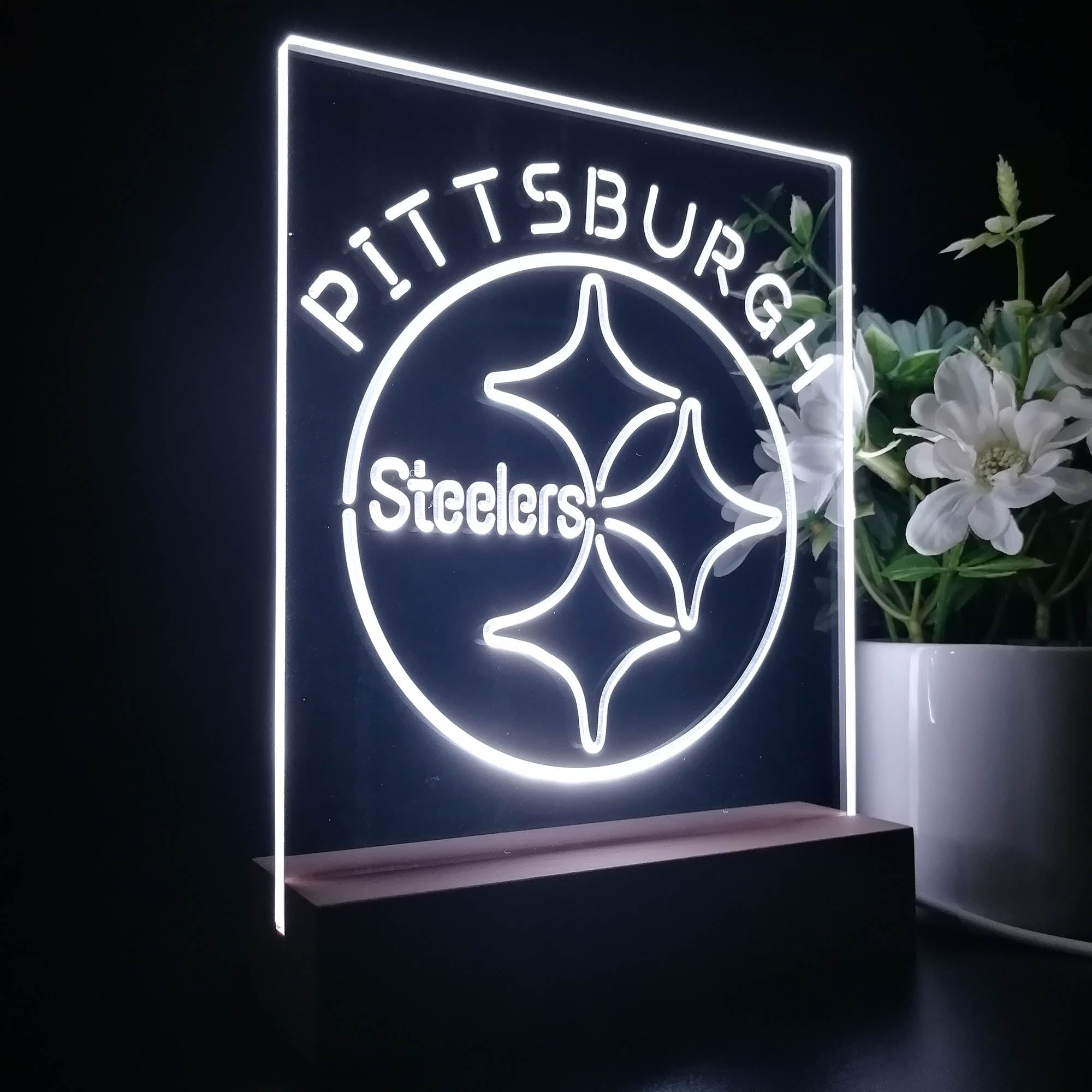 Pittsburgh Steelers Neon Sign Table Top Lamp