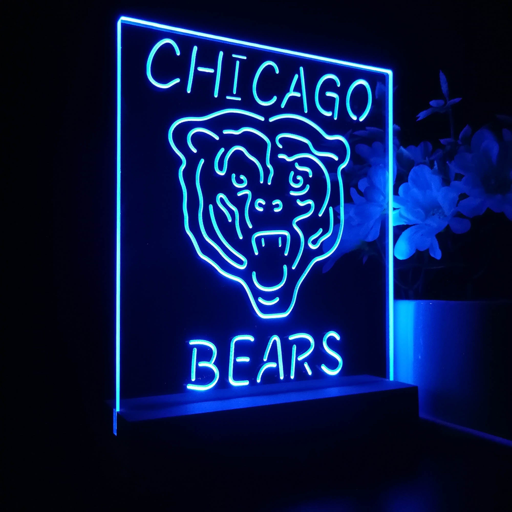 Chicago Bears Night Light Neon Pub Bar Lamp