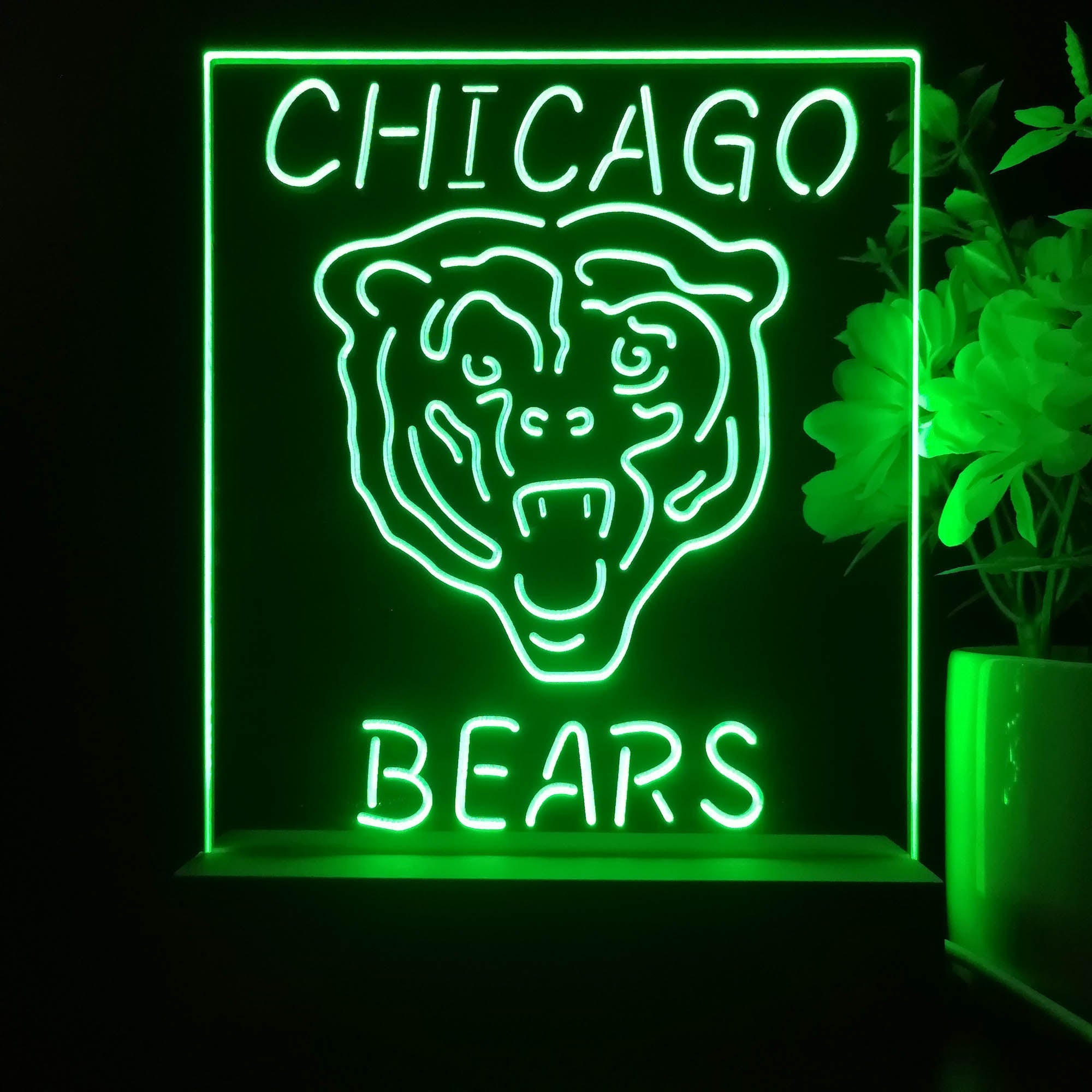 Chicago Bears Night Light Neon Pub Bar Lamp