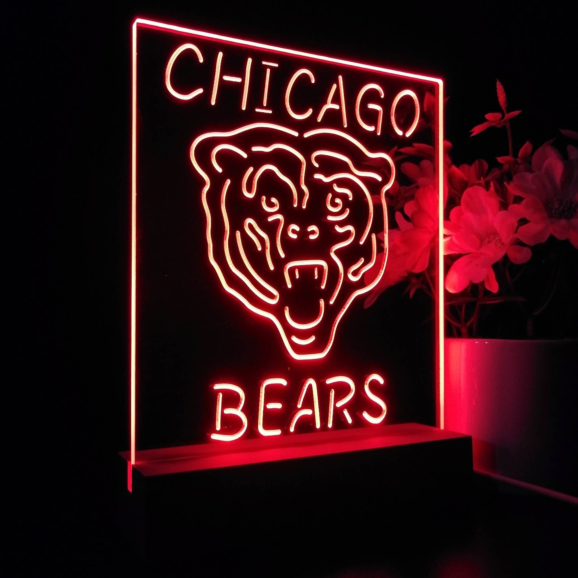 Chicago Bears Night Light Neon Pub Bar Lamp