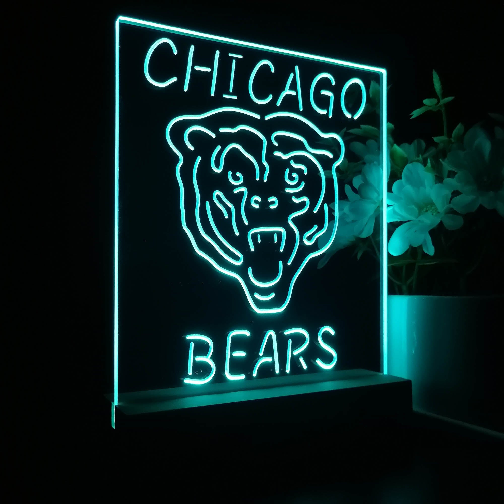 Chicago Bears Night Light Neon Pub Bar Lamp