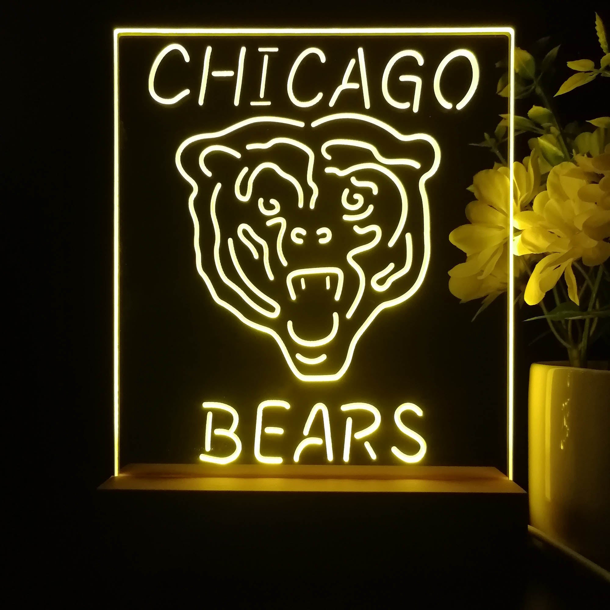 Chicago Bears Night Light Neon Pub Bar Lamp