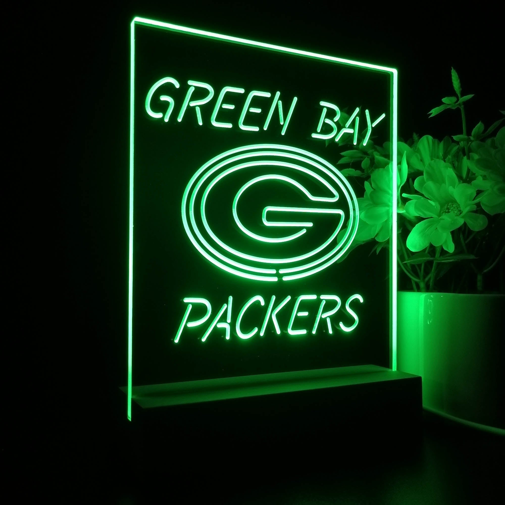 Green Bay Packers Led Light Sign Table Top Lamp