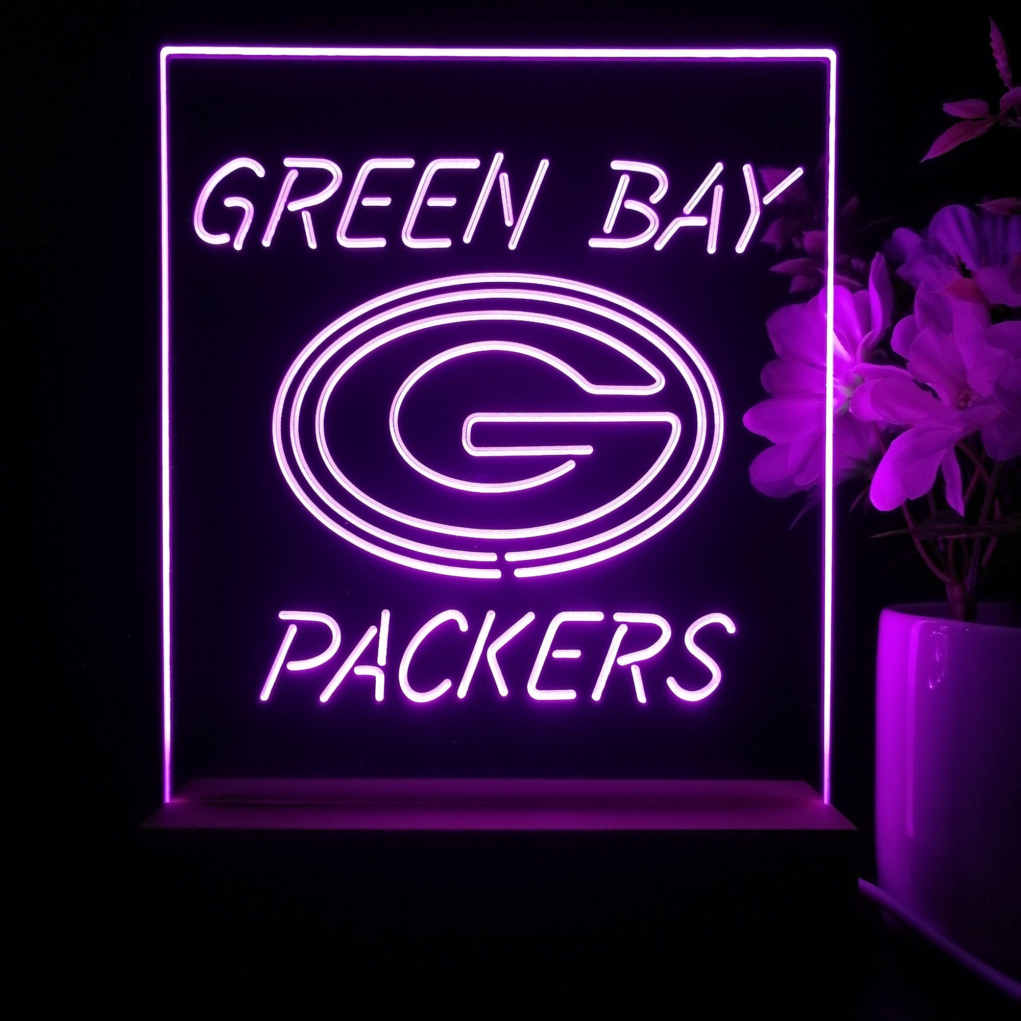 Green Bay Packers Led Light Sign Table Top Lamp