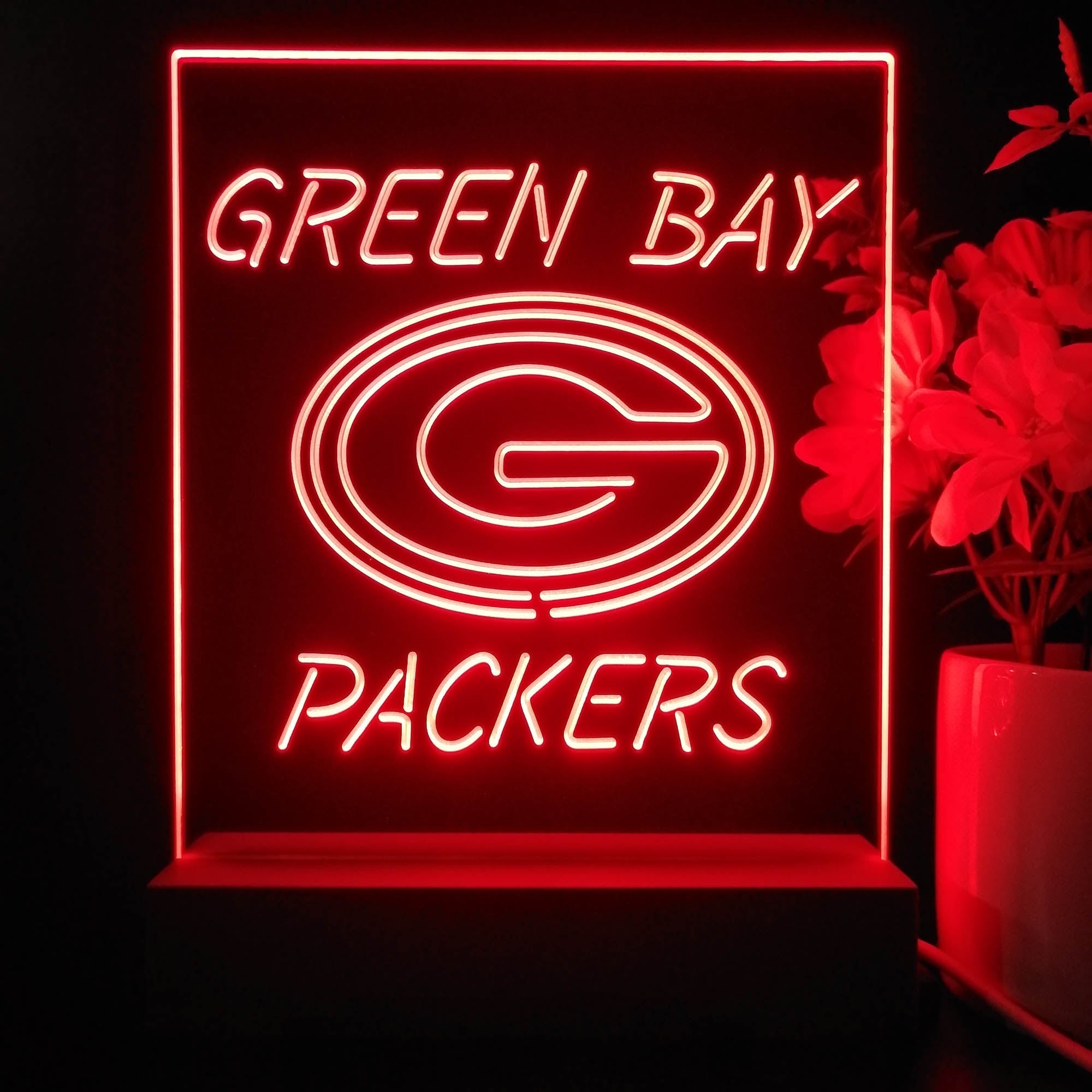 Green Bay Packers Led Light Sign Table Top Lamp