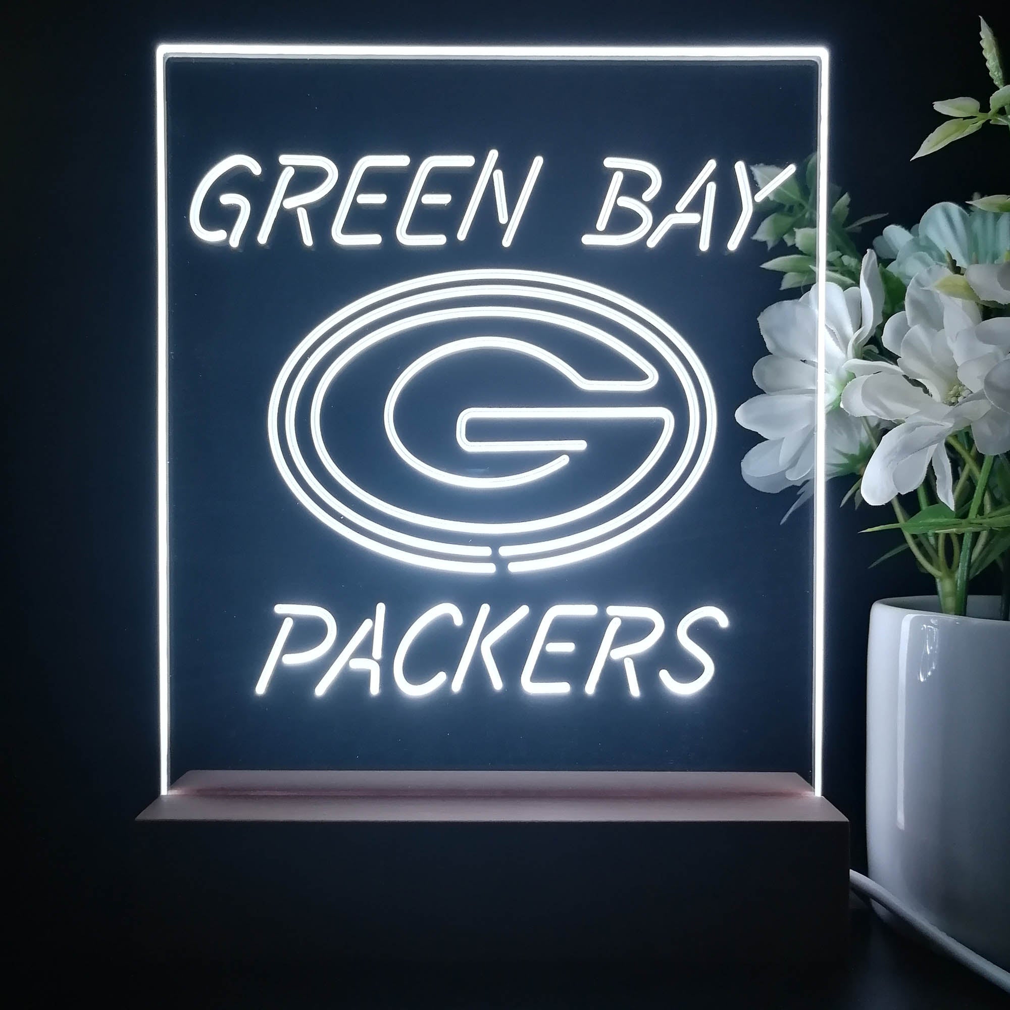 Green Bay Packers Led Light Sign Table Top Lamp