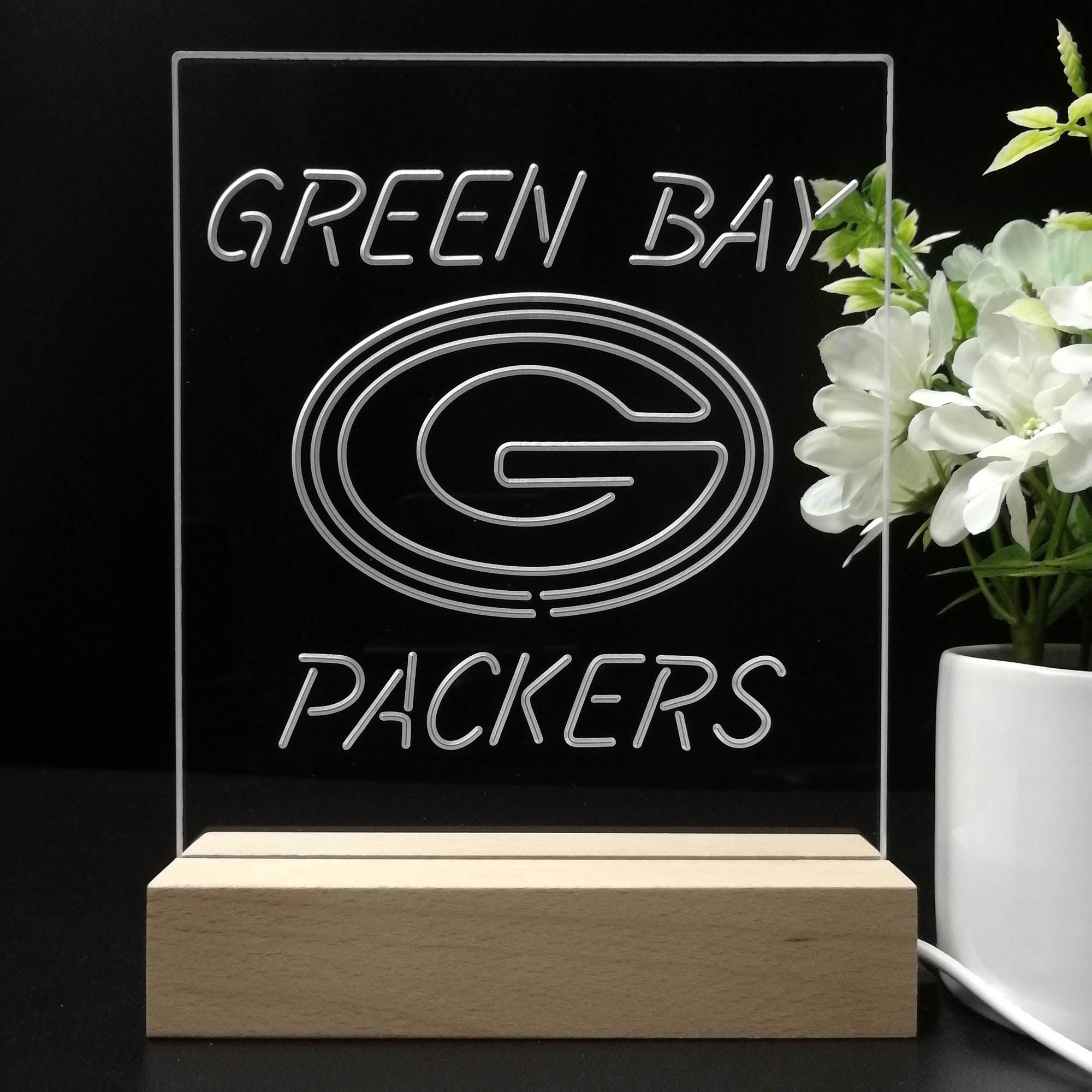 Green Bay Packers Led Light Sign Table Top Lamp