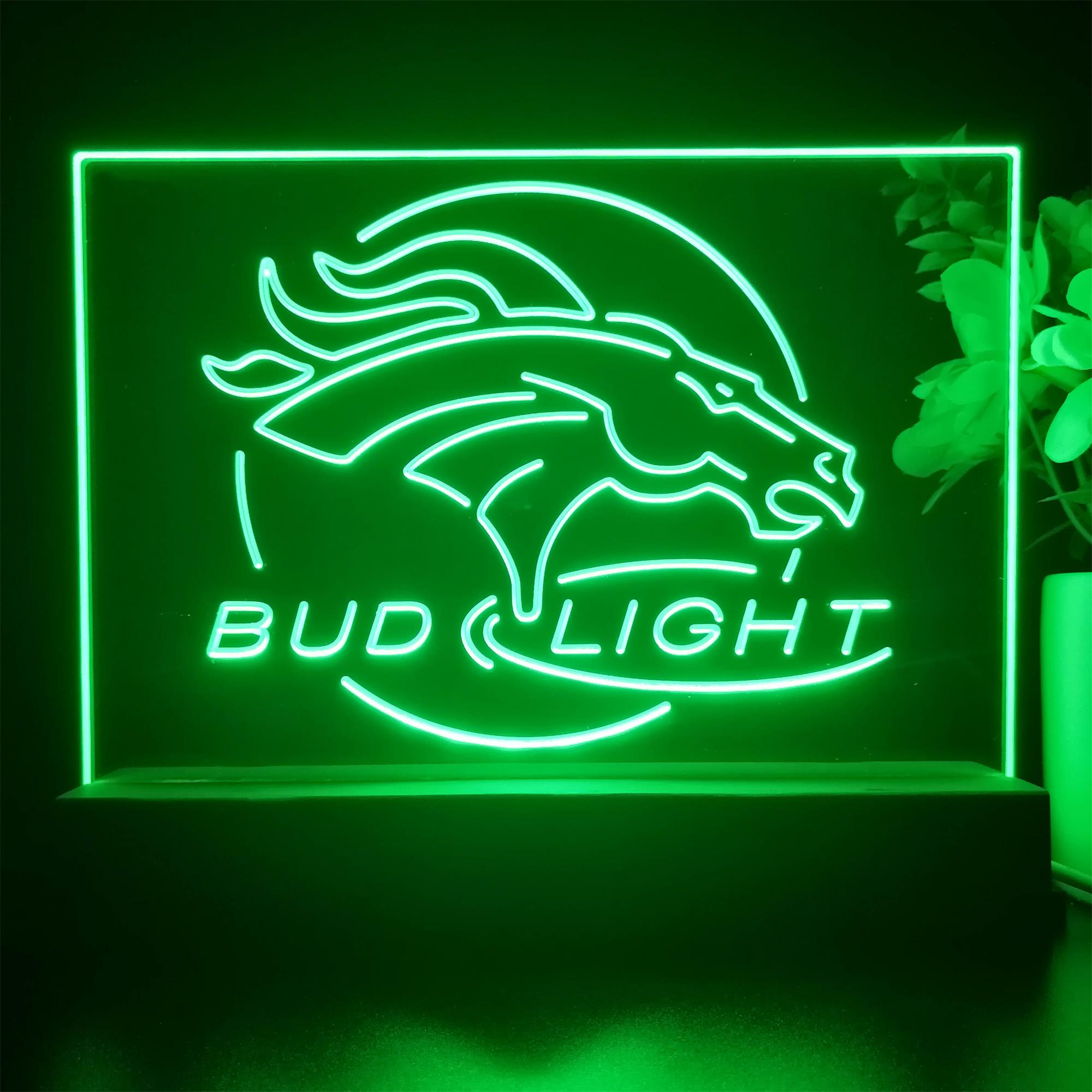 Broncos Denver Bud Light 3D Illusion Night Light Table Lamp