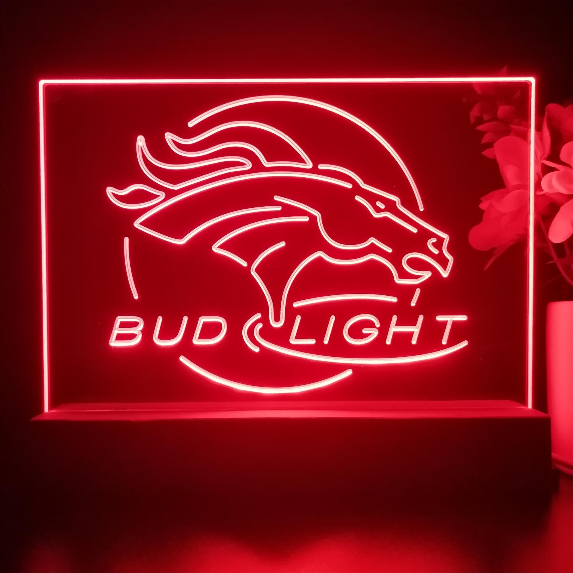 Broncos Denver Bud Light 3D Illusion Night Light Table Lamp