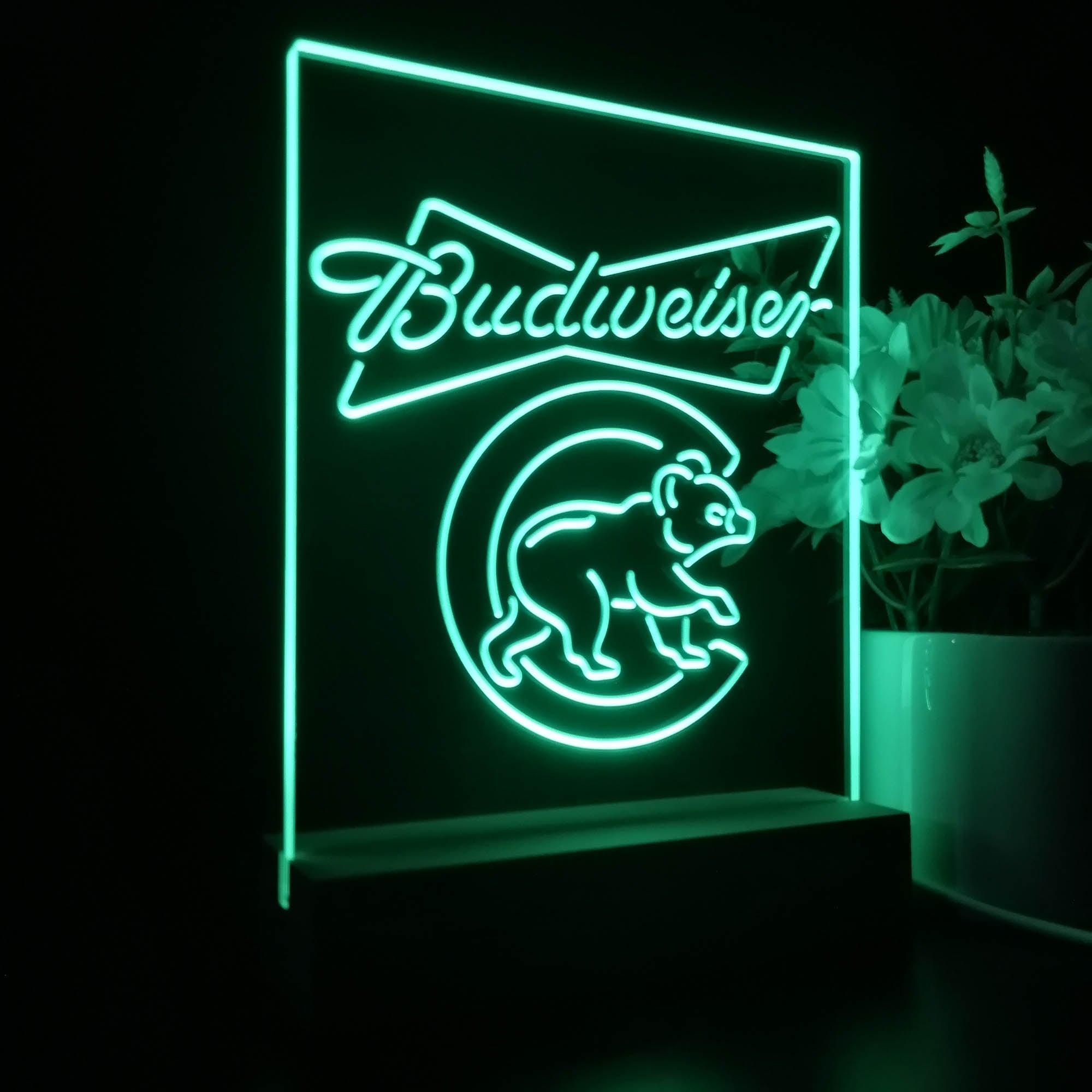 Chicago Bears Budweiser Neon Sign Table Top Lamp