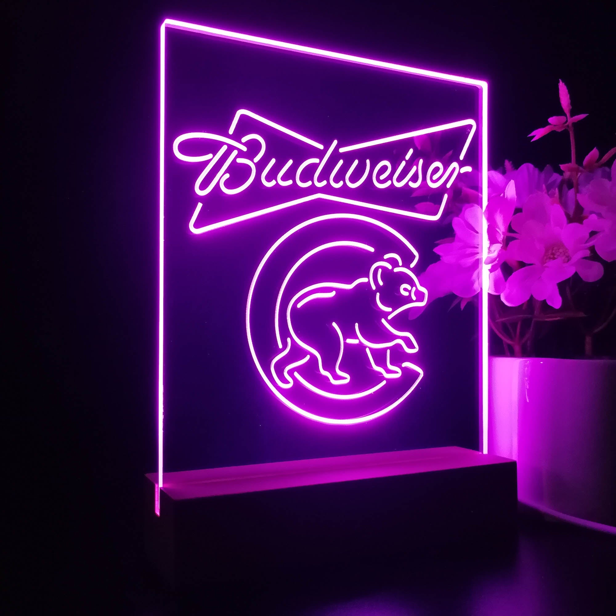 Chicago Bears Budweiser Neon Sign Table Top Lamp