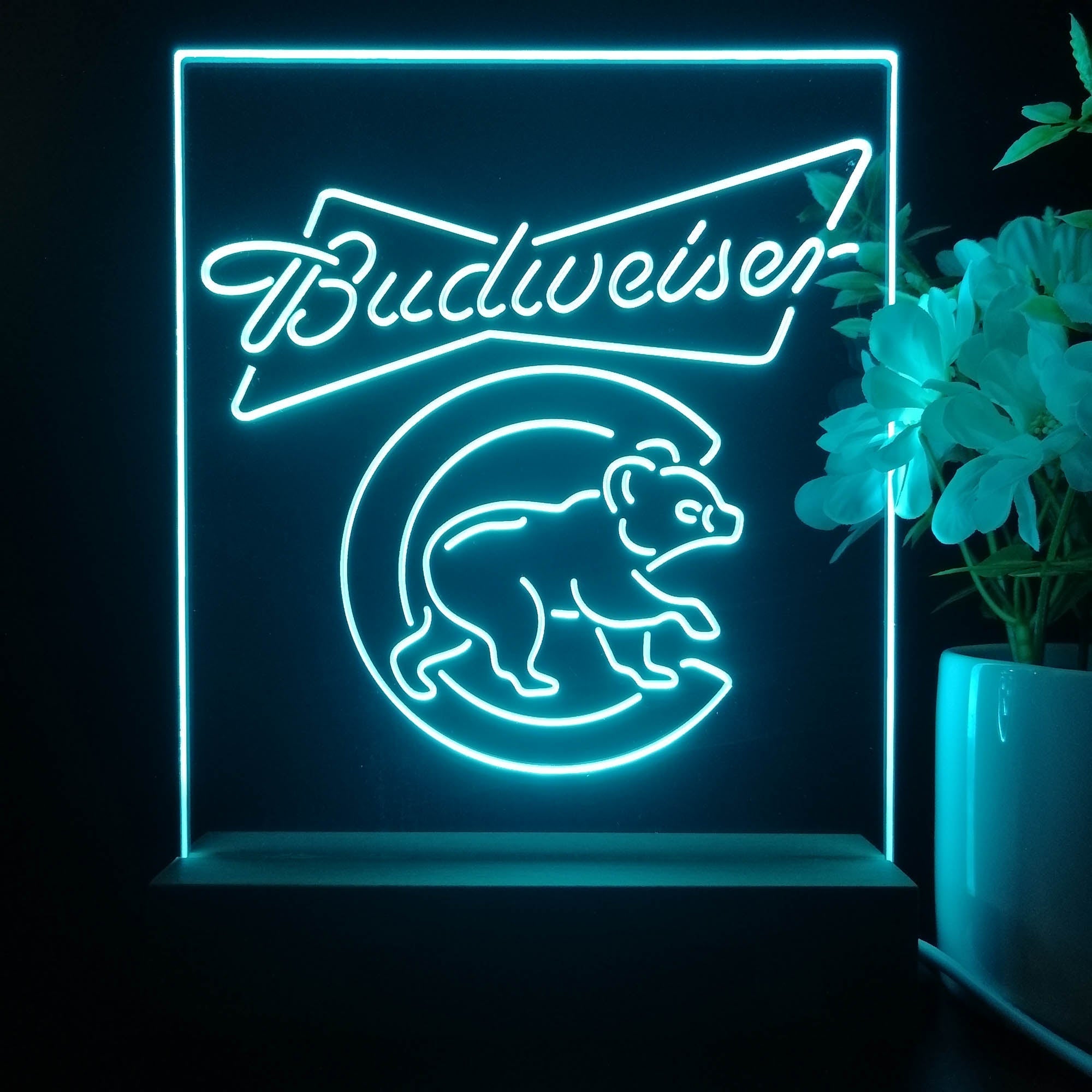 Chicago Bears Budweiser Neon Sign Table Top Lamp