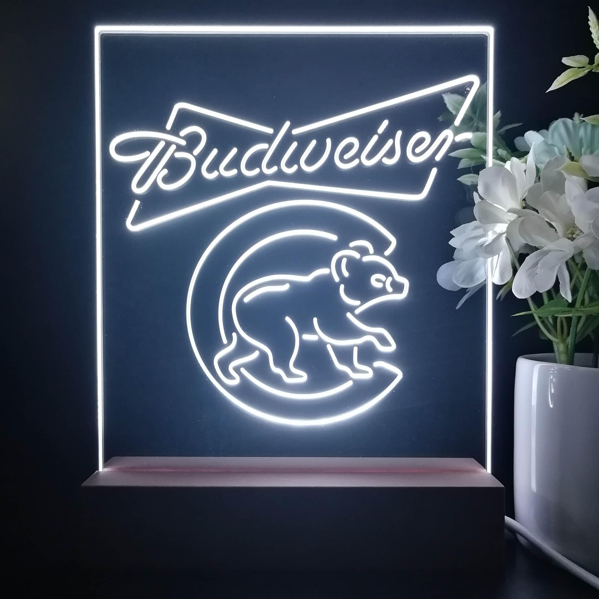 Chicago Bears Budweiser Neon Sign Table Top Lamp