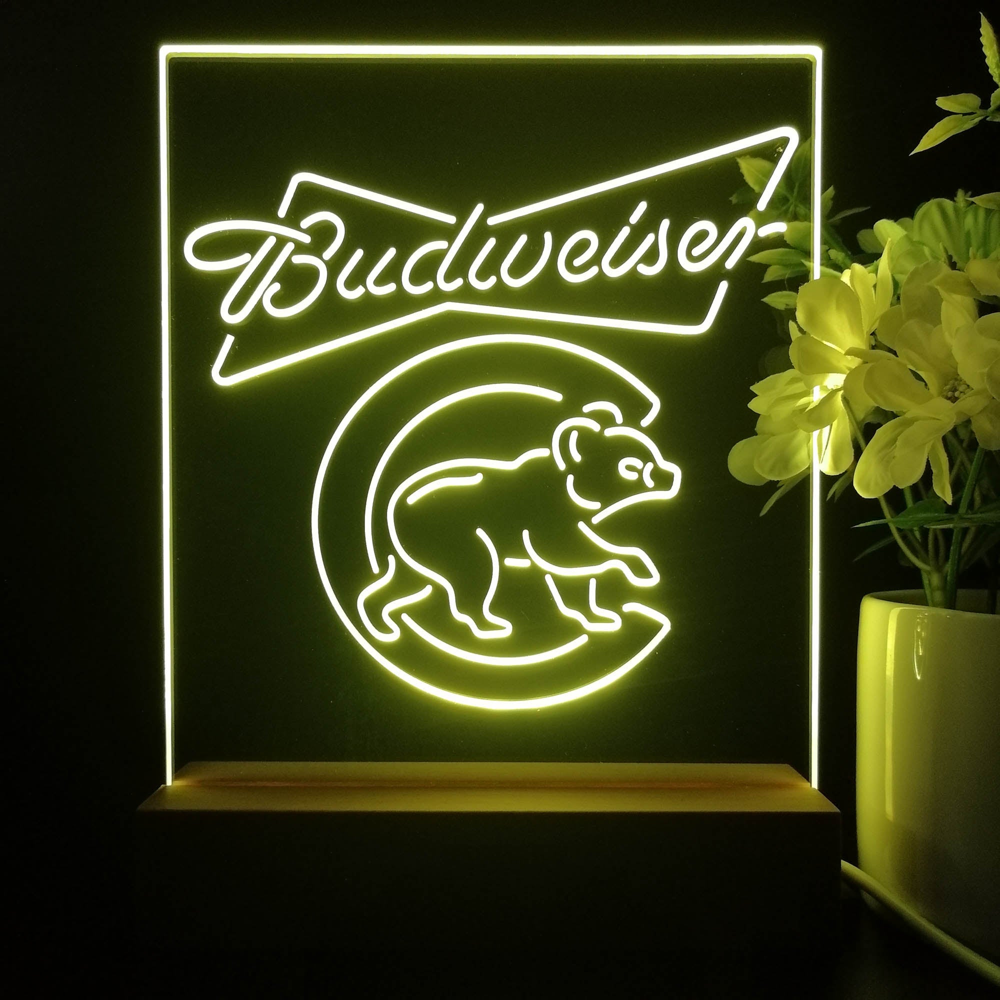 Chicago Bears Budweiser Neon Sign Table Top Lamp