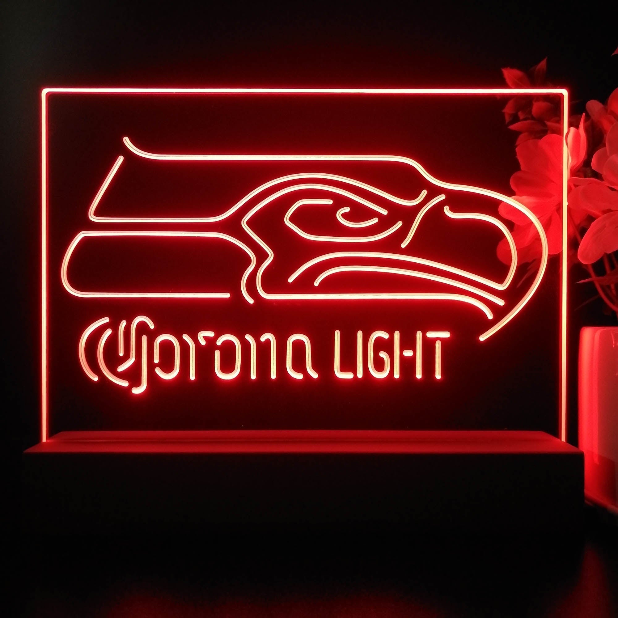 Seattle Seahawks Corona 3D Illusion Night Light Desk Lamp