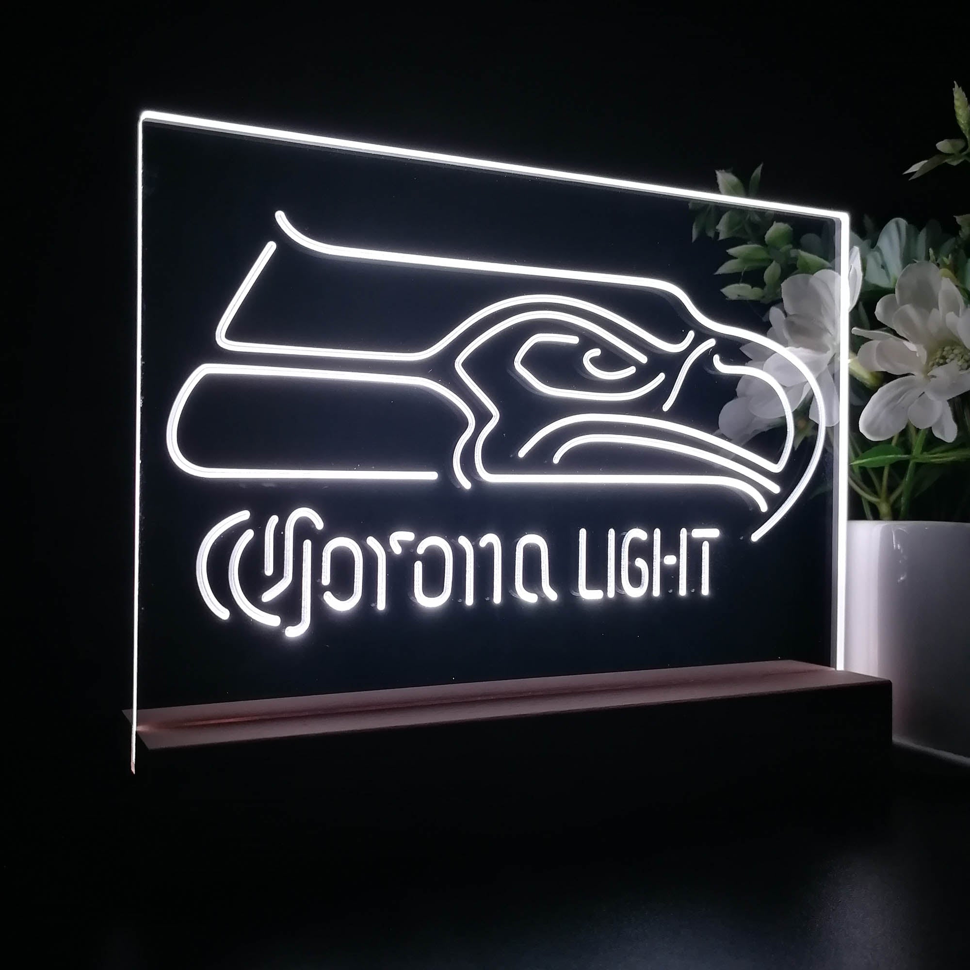 Seattle Seahawks Corona 3D Illusion Night Light Desk Lamp