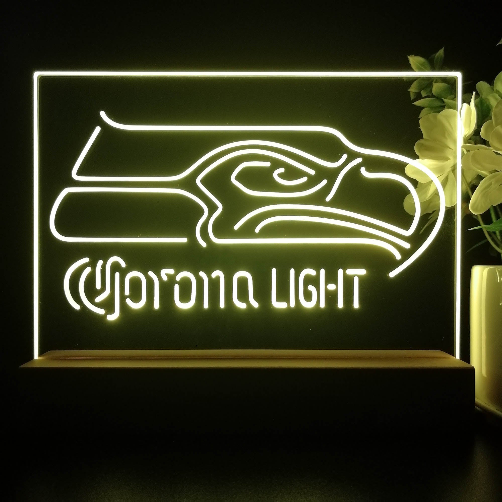 Seattle Seahawks Corona 3D Illusion Night Light Desk Lamp