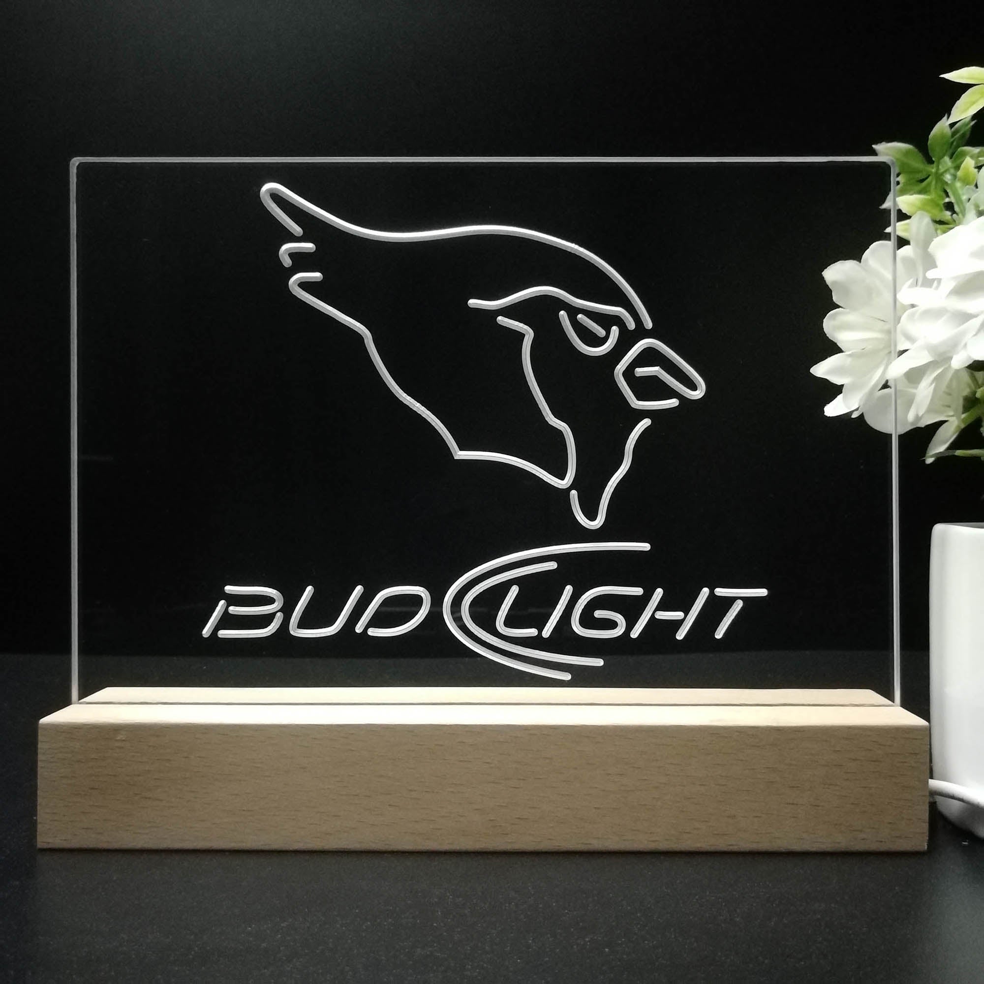 Bud Light Arizona Cardinals Night Light Pub Bar Lamp