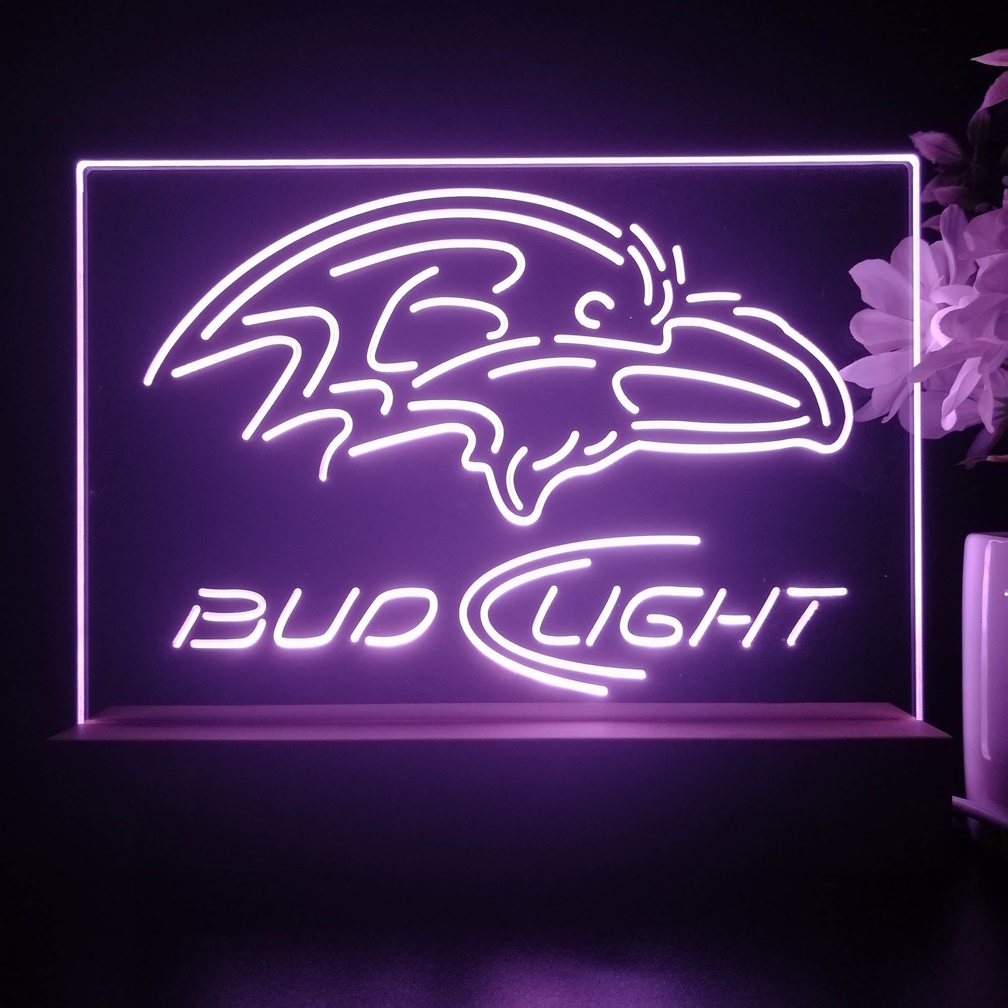 Bud Light Baltimore Ravens Night Light Pub Bar Lamp