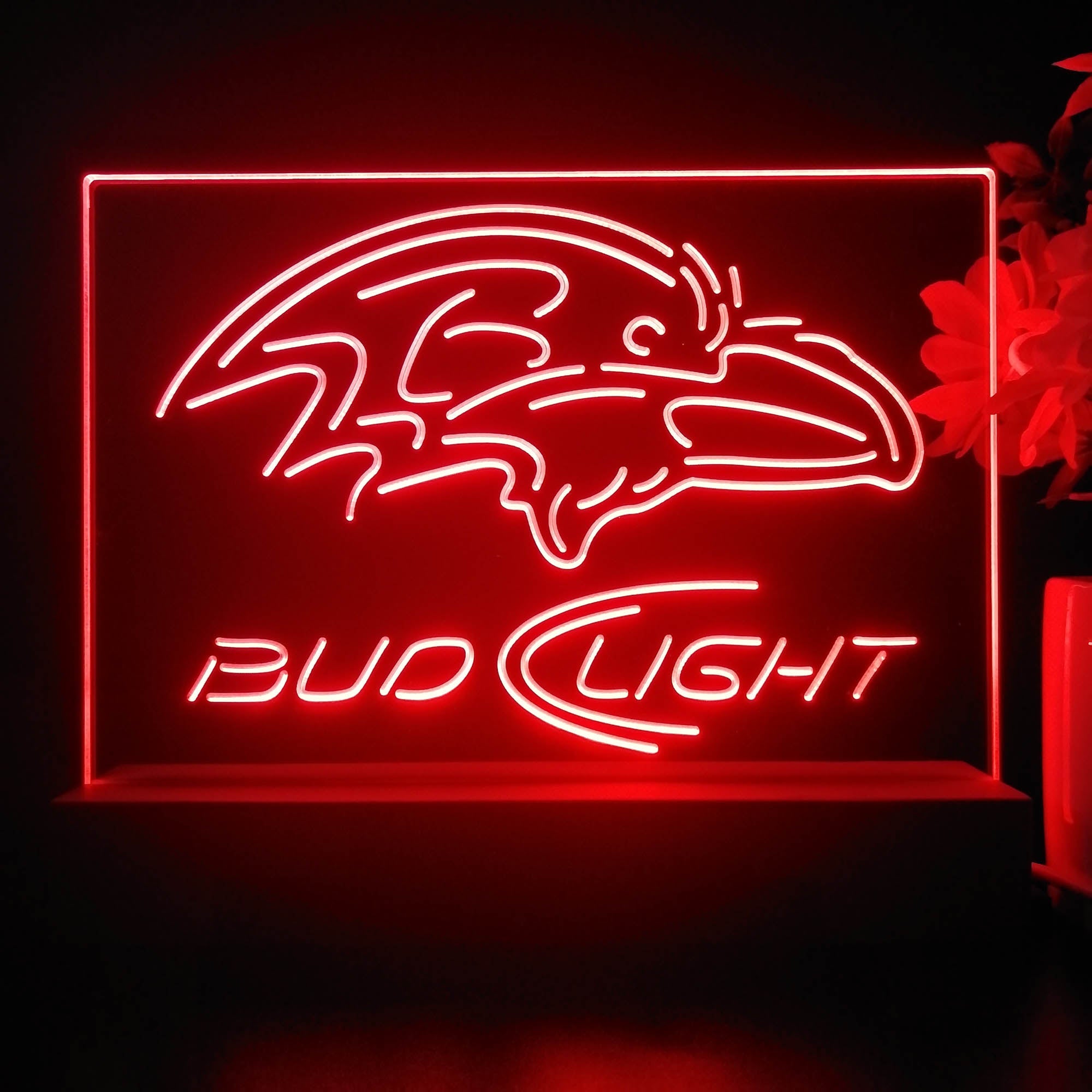 Bud Light Baltimore Ravens Night Light Pub Bar Lamp