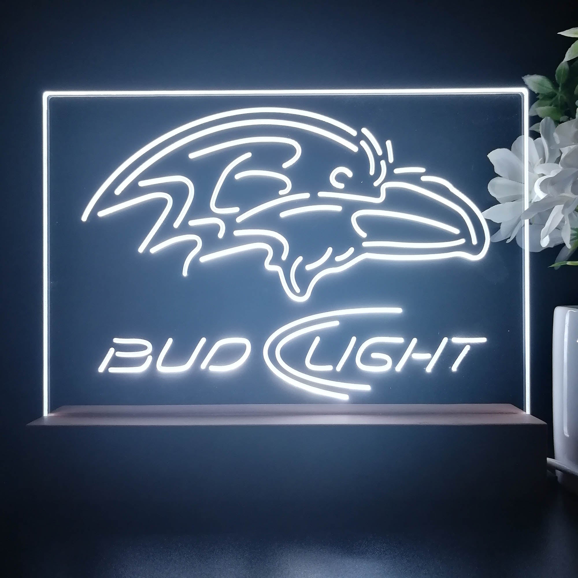 Bud Light Baltimore Ravens Night Light Pub Bar Lamp