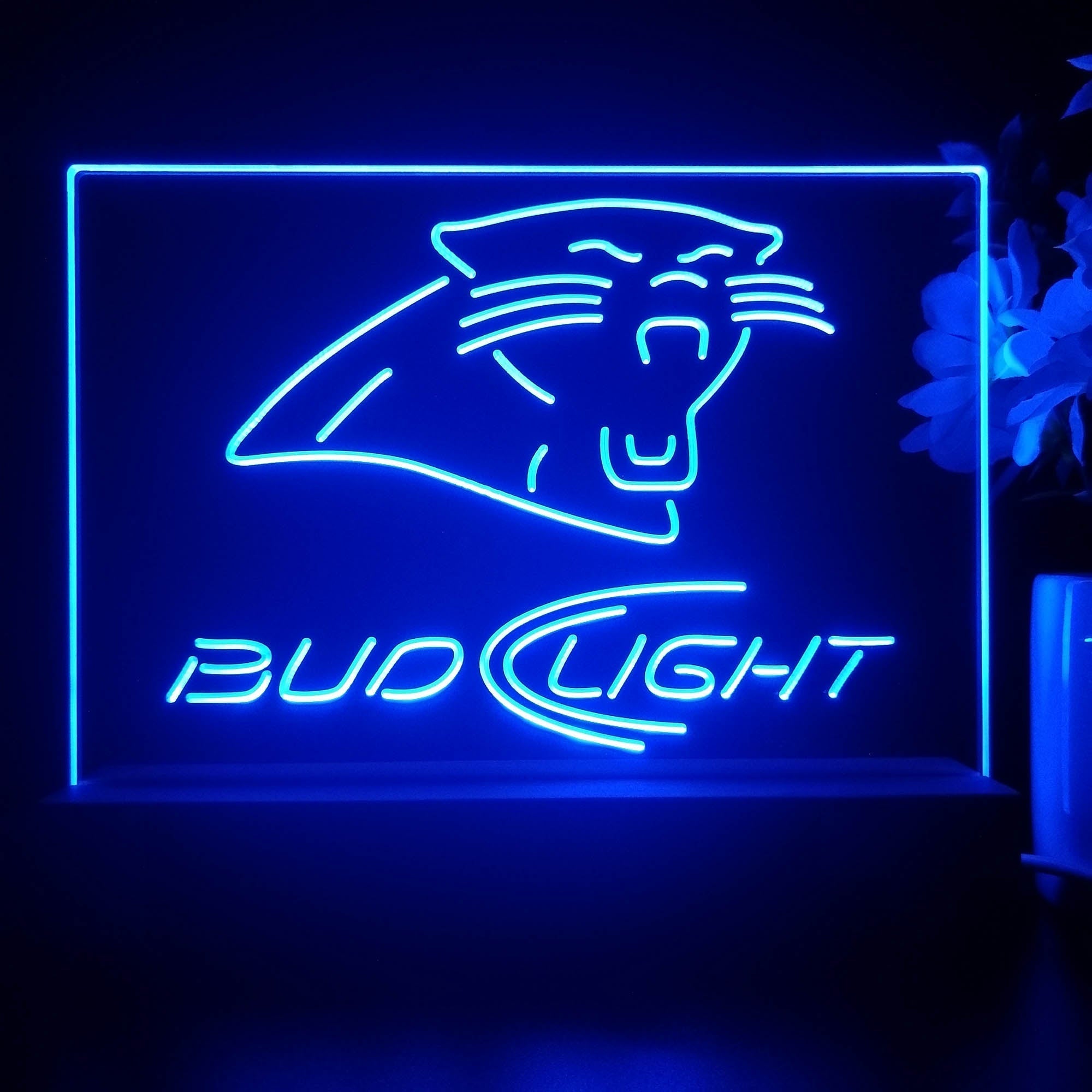 Bud Light Carolina Panthers Night Light Pub Bar Lamp