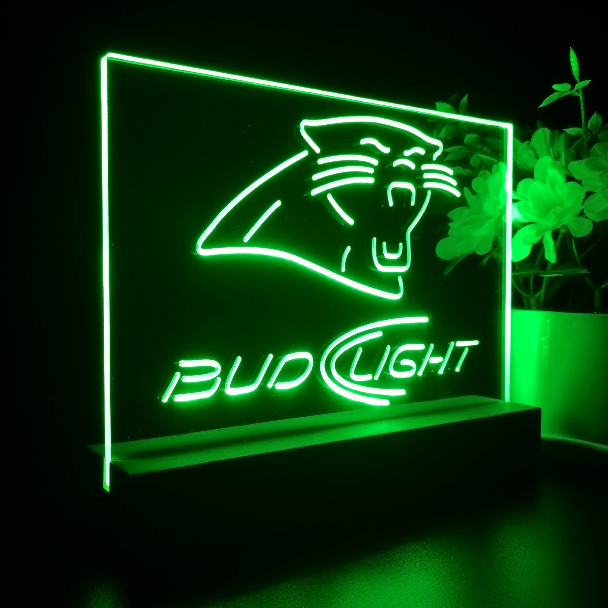 Bud Light Carolina Panthers Night Light Pub Bar Lamp