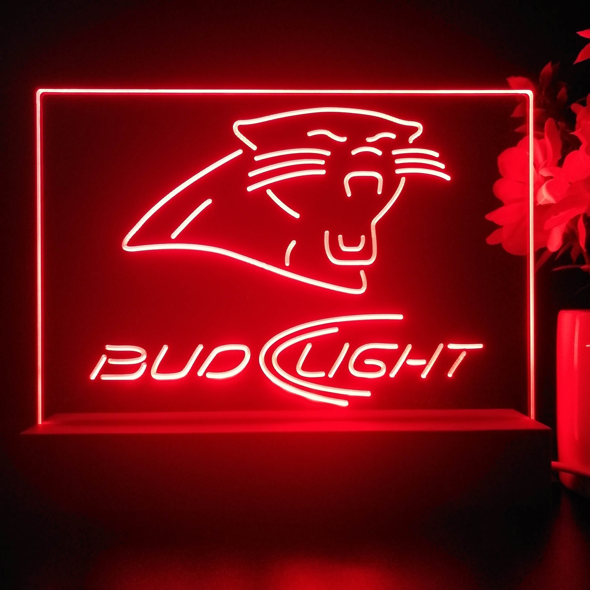 Bud Light Carolina Panthers Night Light Pub Bar Lamp