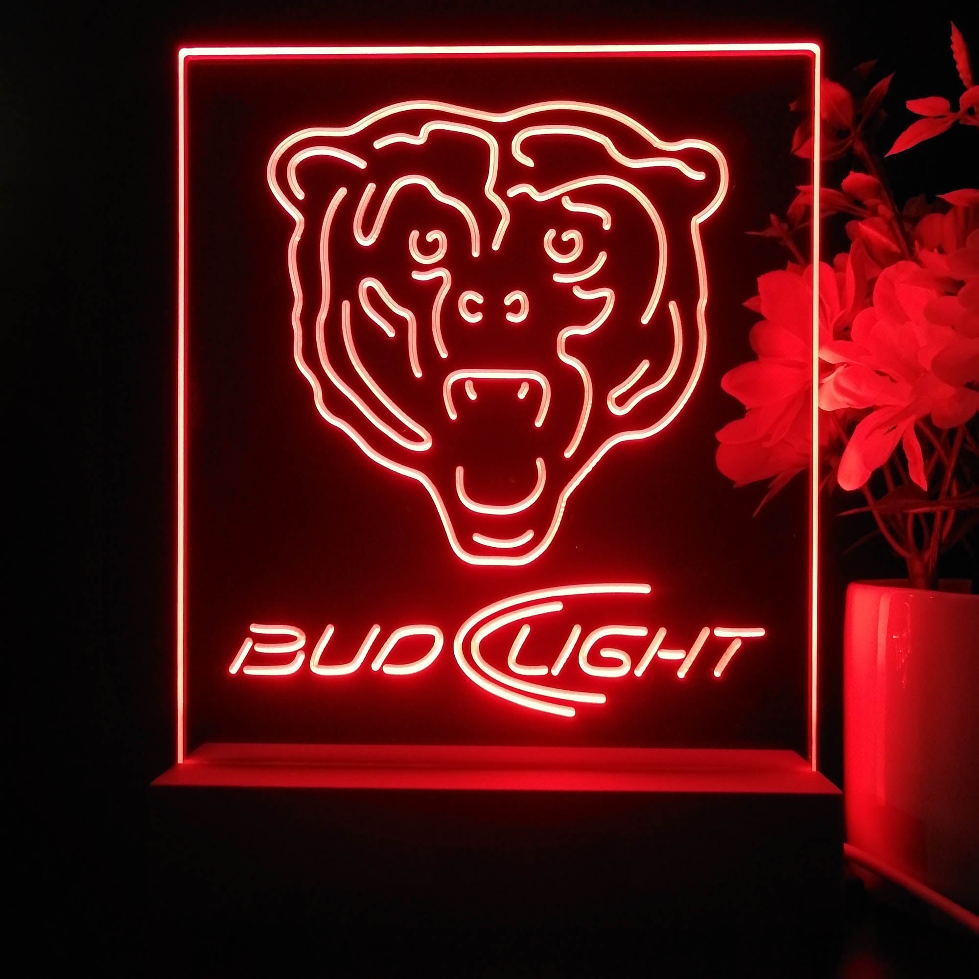 Chicago Bears Night Light Neon Pub Bar Lamp