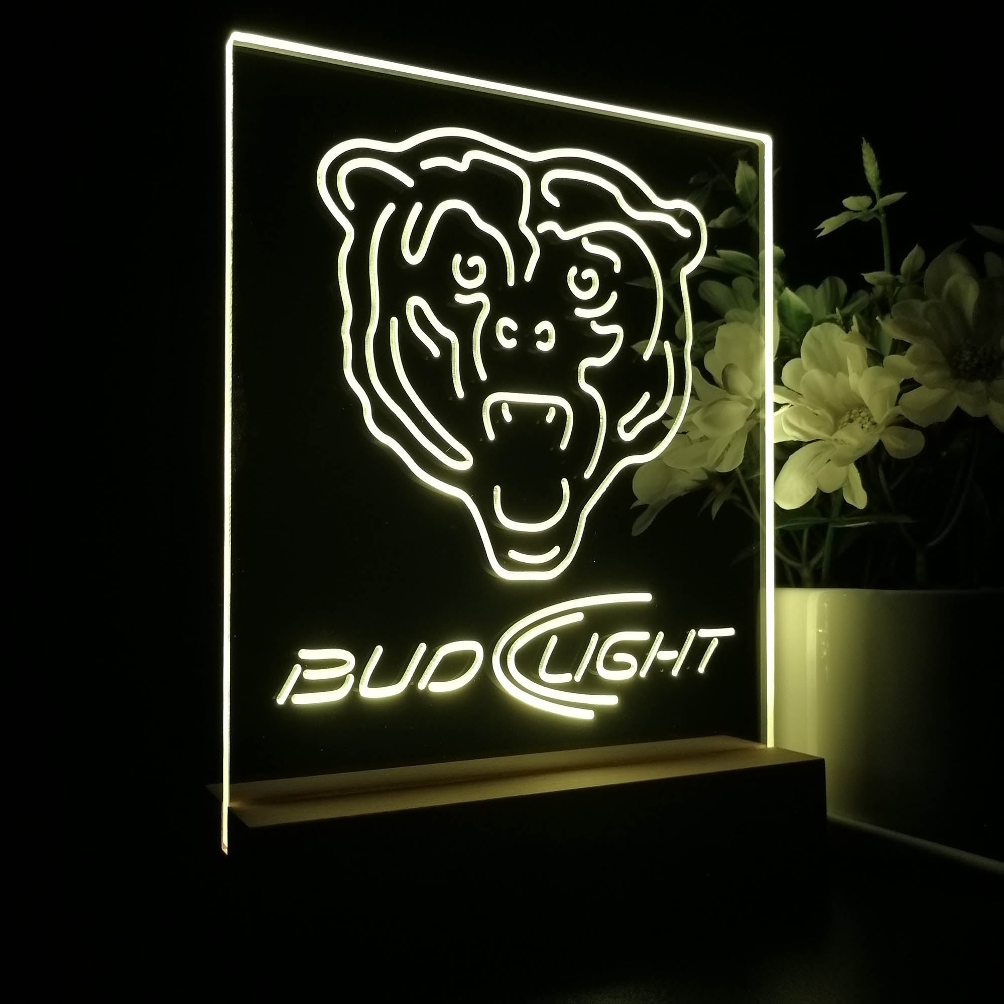 Chicago Bears Night Light Neon Pub Bar Lamp