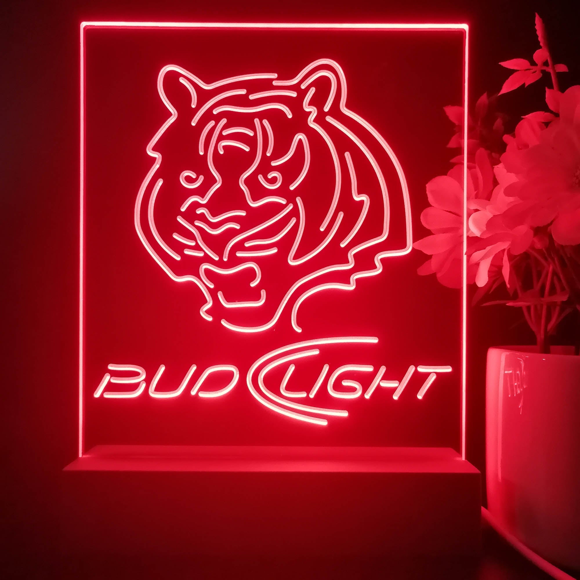 Bud Light Cincinnati Bengals 3D Illusion Night Light Desk Lamp